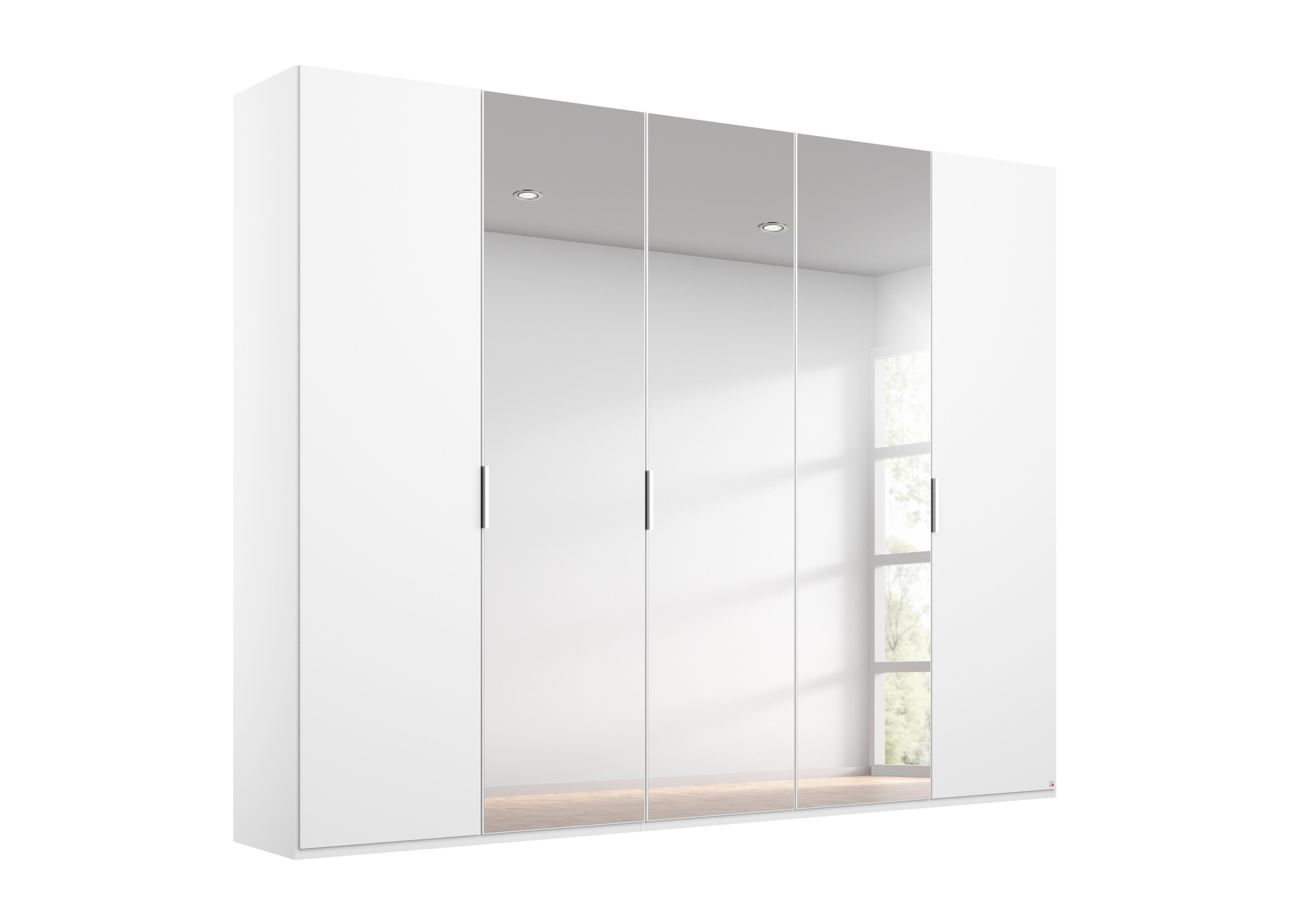 Formes Decor 5 Door Hinged Wardrobe with 3 Mirrors in A130b White on Furniture Village