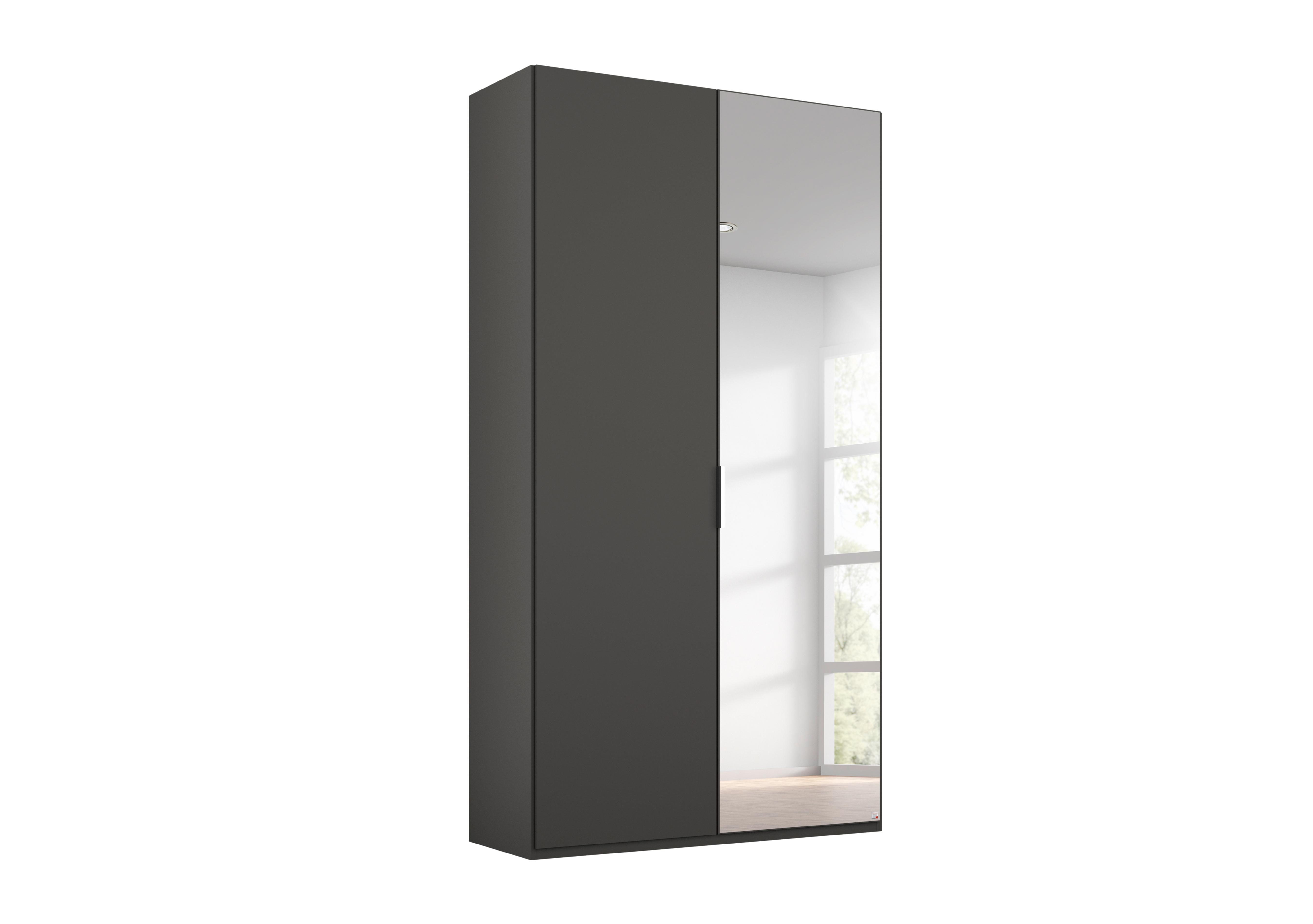 Formes Decor 2 Door Hinged Wardrobe with 1 Mirror in A138b Graphite on Furniture Village