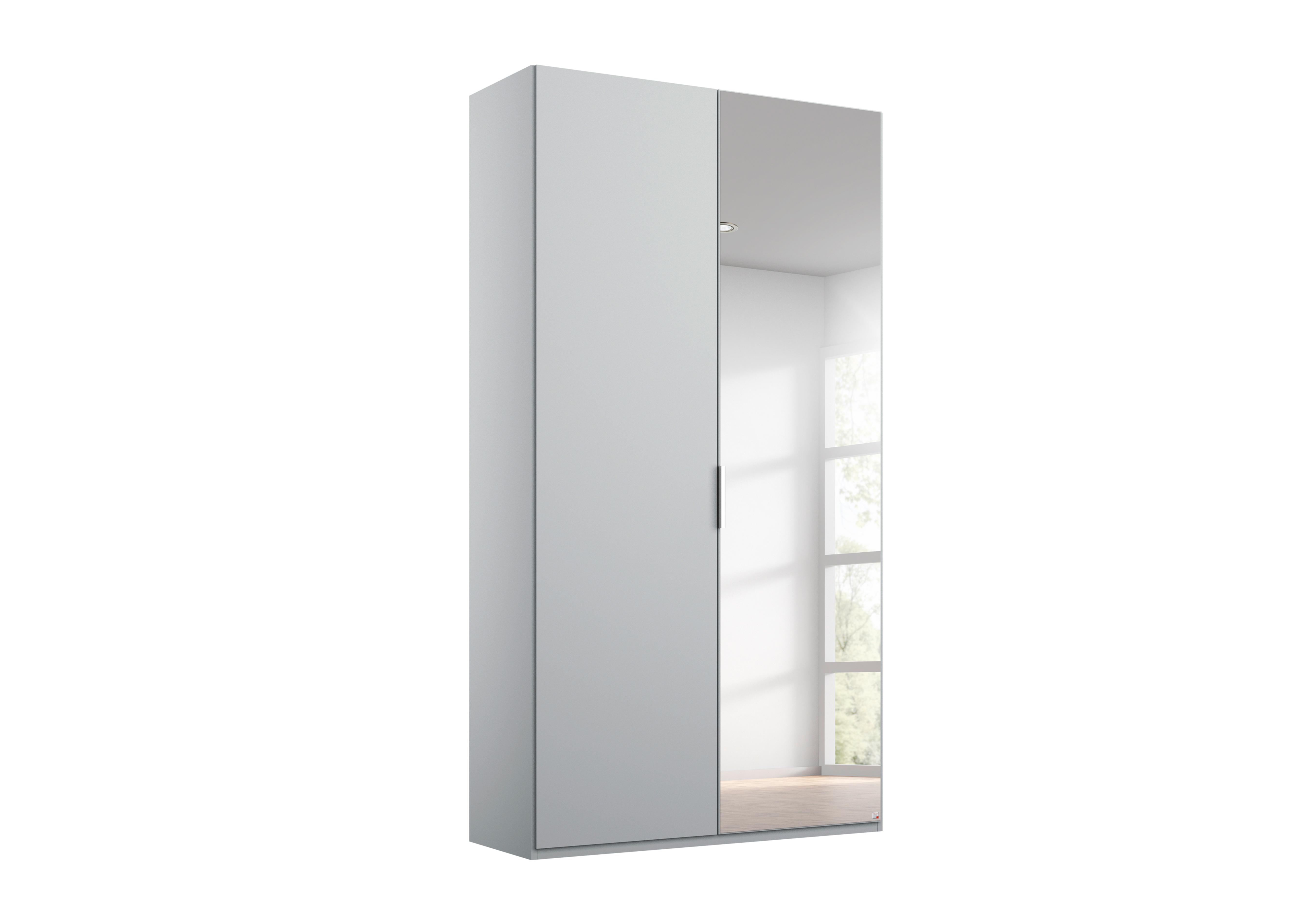 Formes Decor 2 Door Hinged Wardrobe with 1 Mirror in A142b Silk Grey on Furniture Village