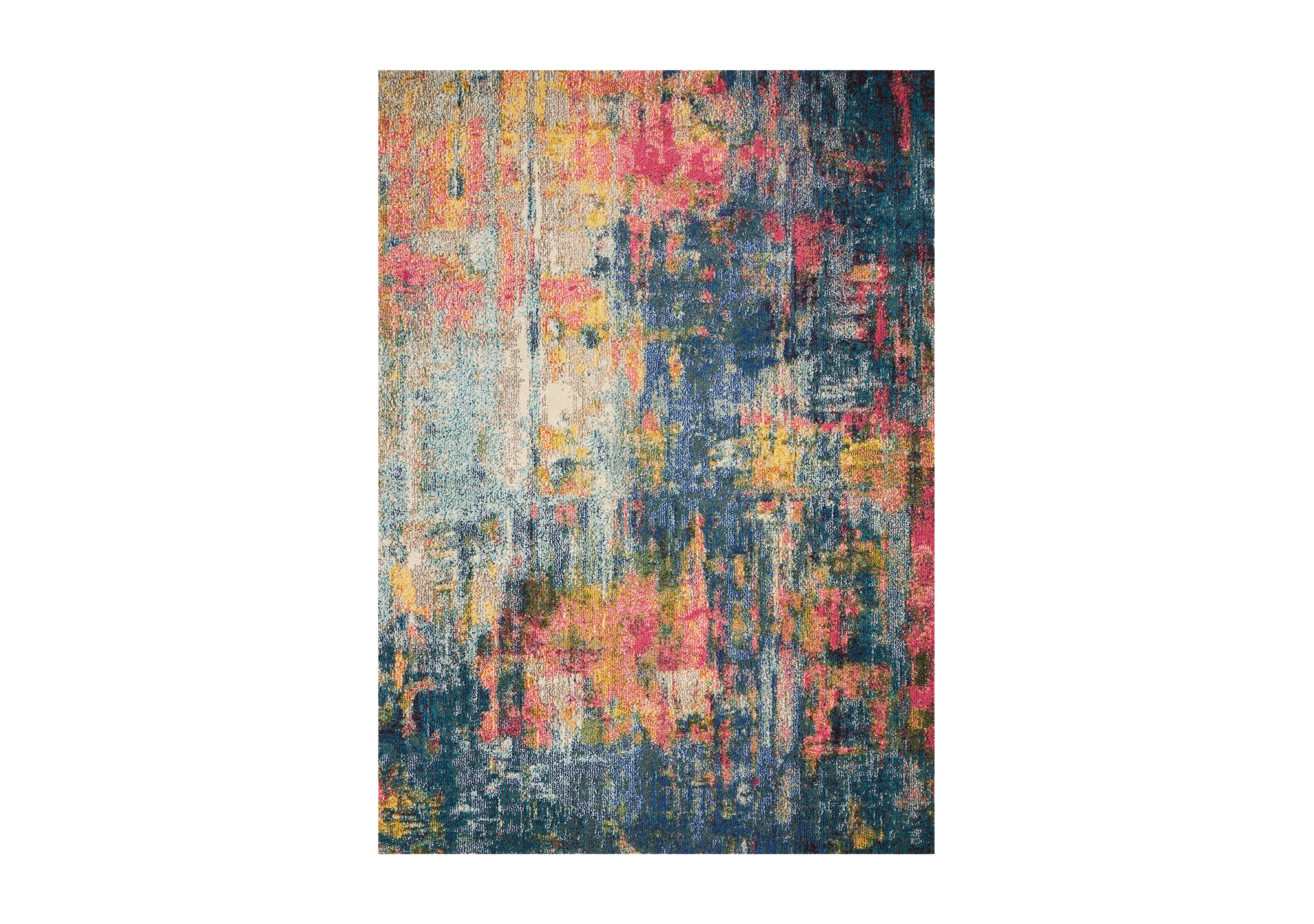 Celesta Blue and Yellow Rug in  on Furniture Village