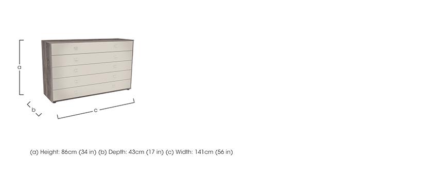 Pacifica 5 Drawer Wide Chest of Drawers in  on Furniture Village