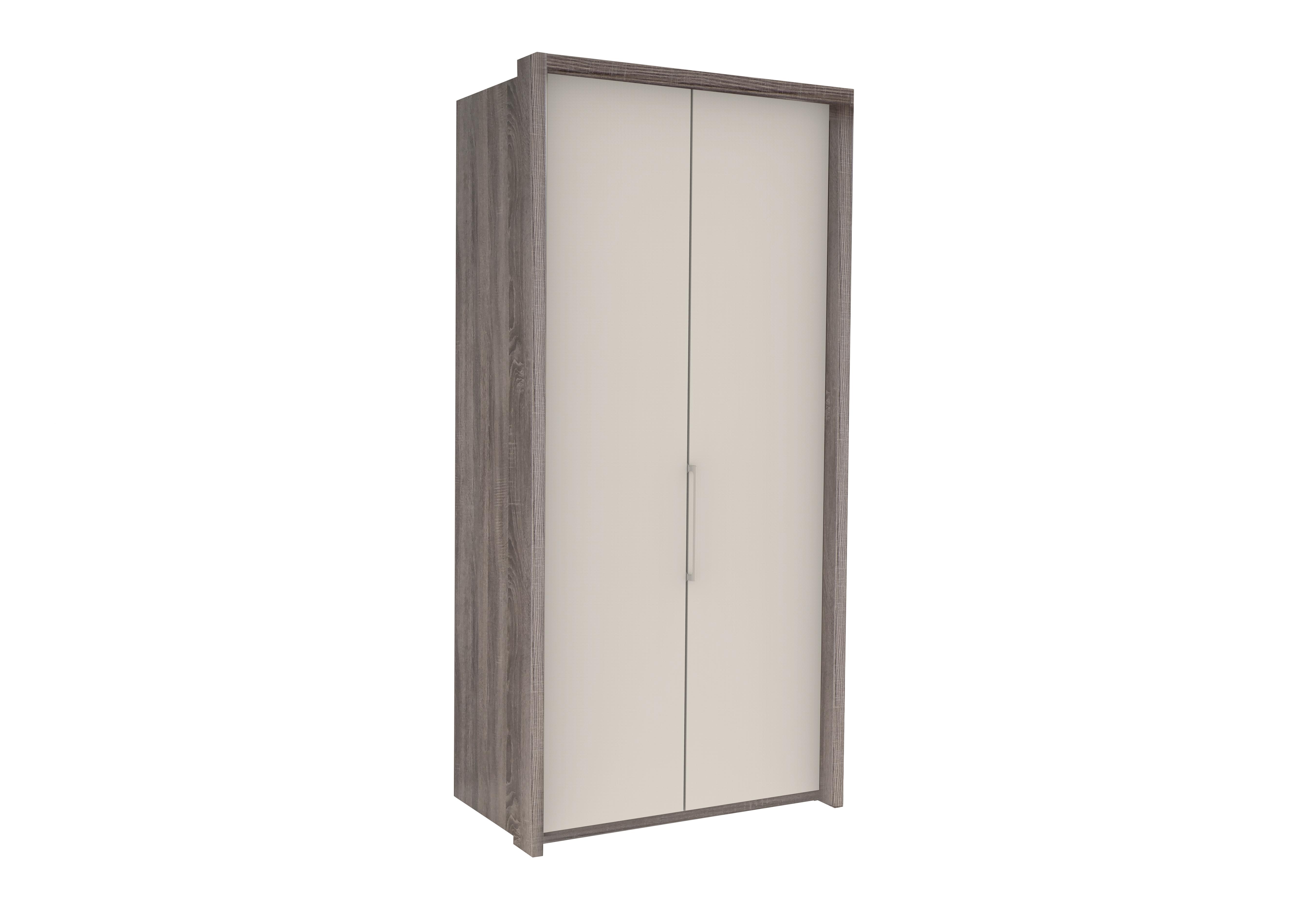 Pacifica 106cm 2 Door Bi-Fold Wardrobe in Dark Rustic Oak on Furniture Village