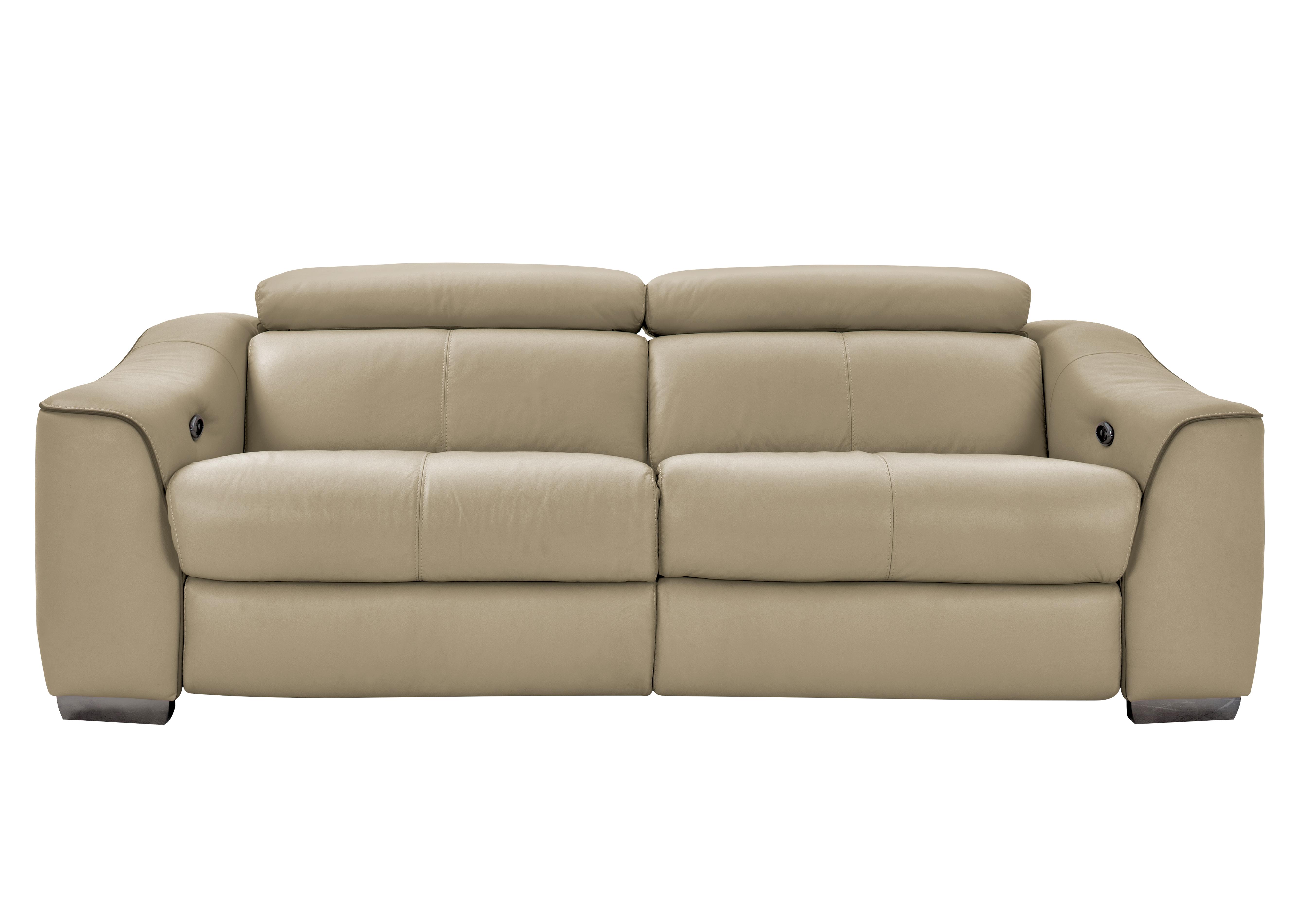 Elixir 3 Seater Leather Sofa Bed in Bv-039c Pebble on Furniture Village