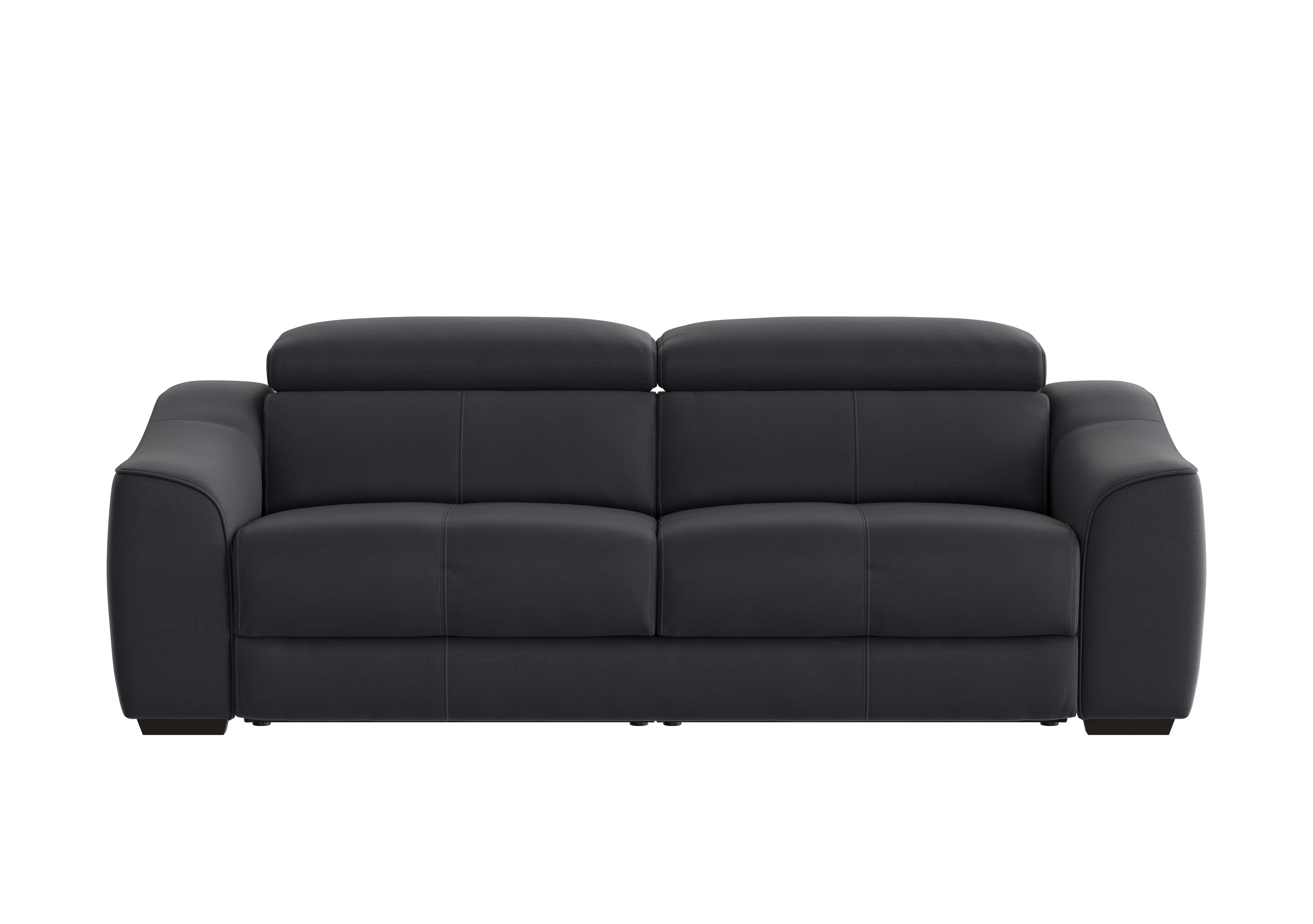 Elixir 3 Seater Leather Sofa Bed in Hw-887c Black on Furniture Village