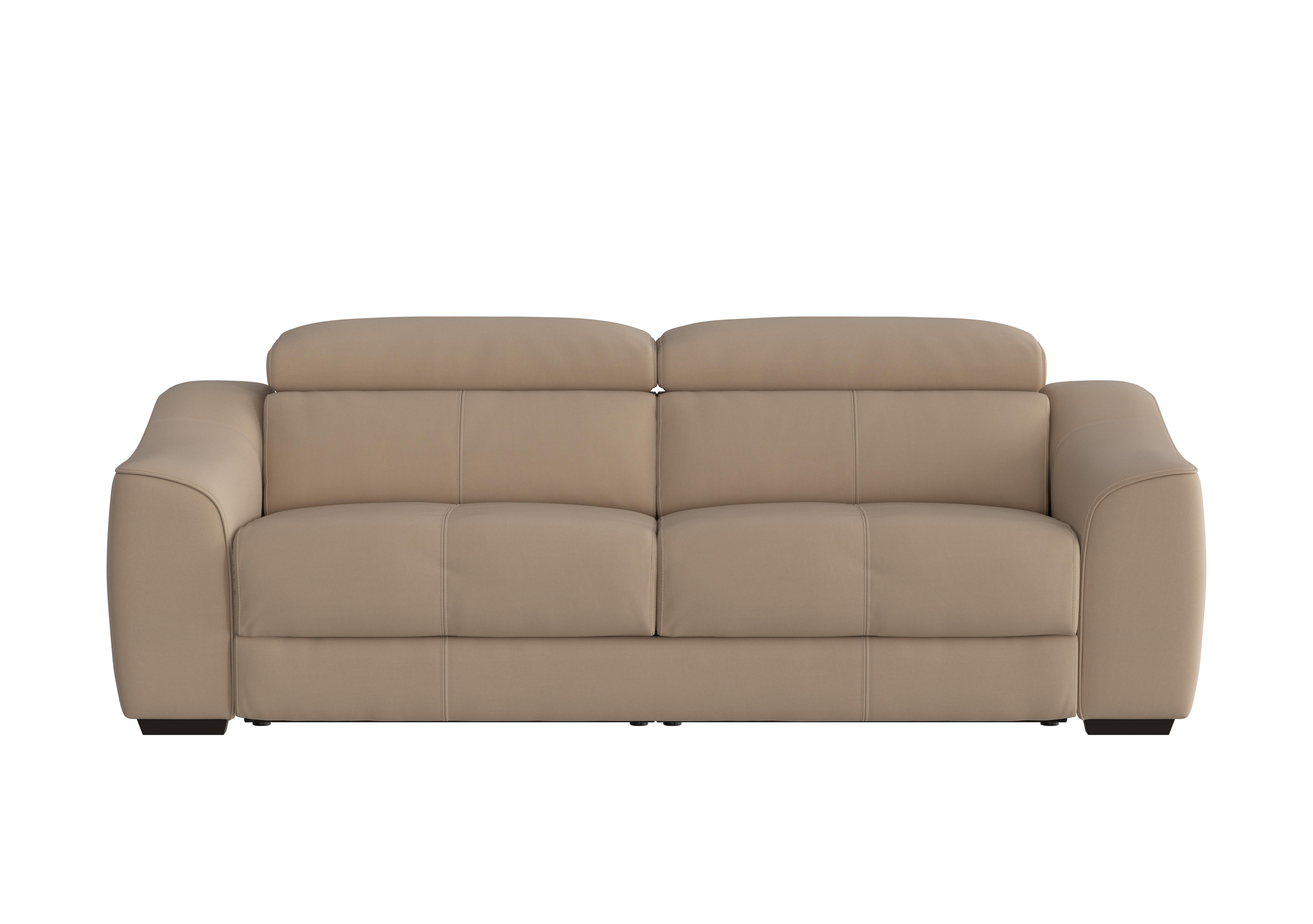 Elixir 3 Seater Leather Sofa Bed in Nc-039c Pebble on Furniture Village