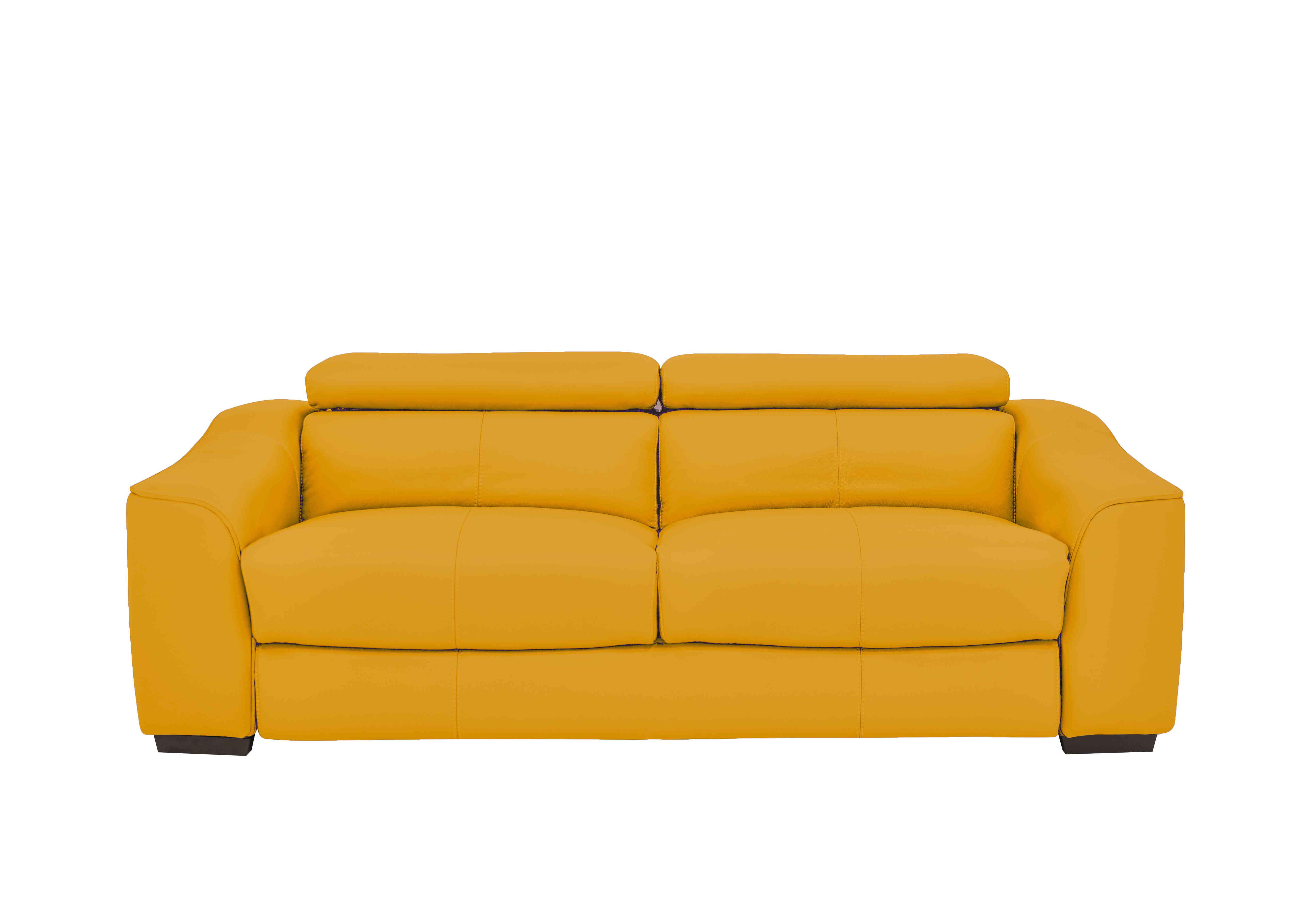 Elixir 3 Seater Leather Sofa Bed in Nc-303e Sunflower on Furniture Village