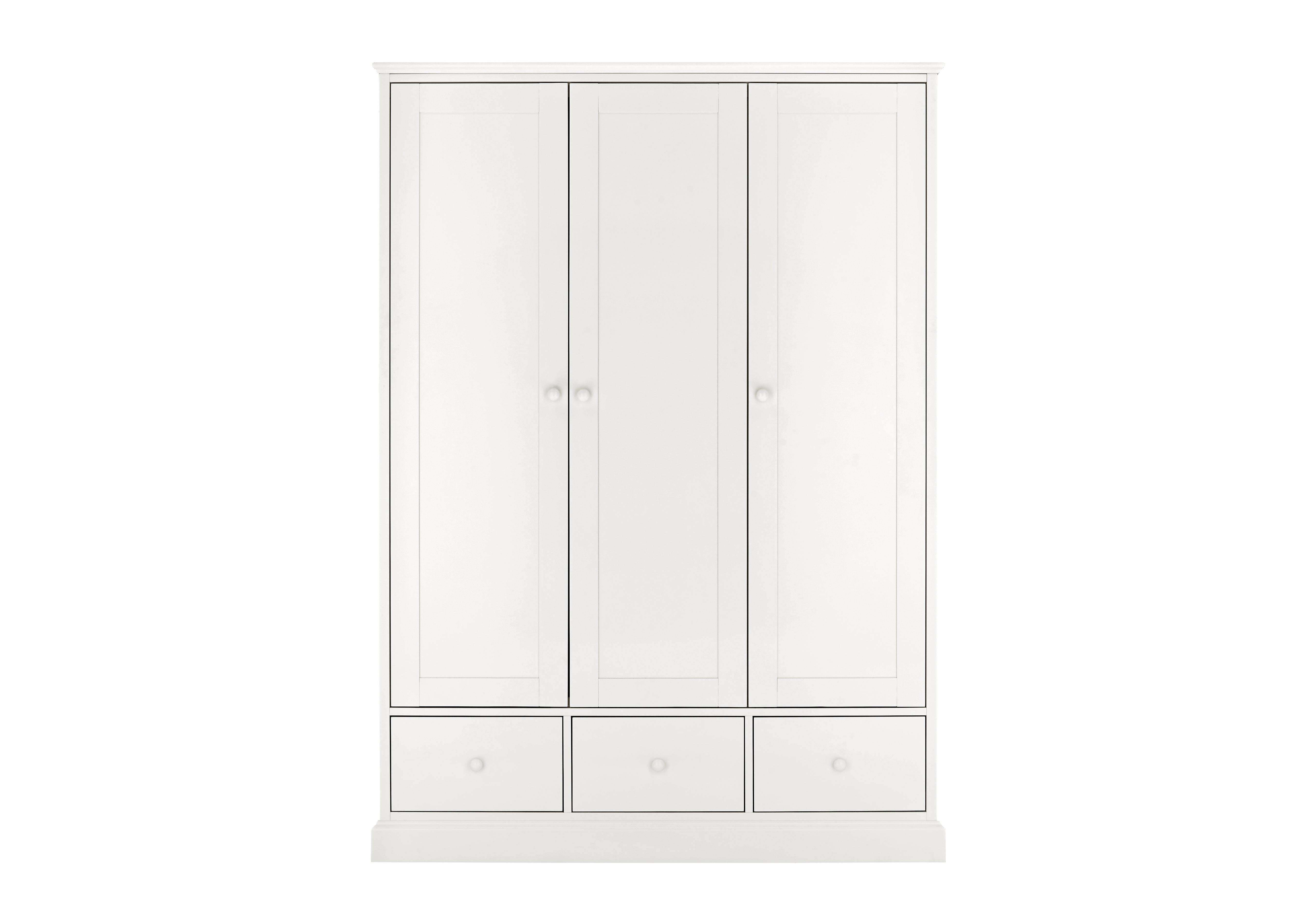 Faye Triple Wardrobe in White on Furniture Village