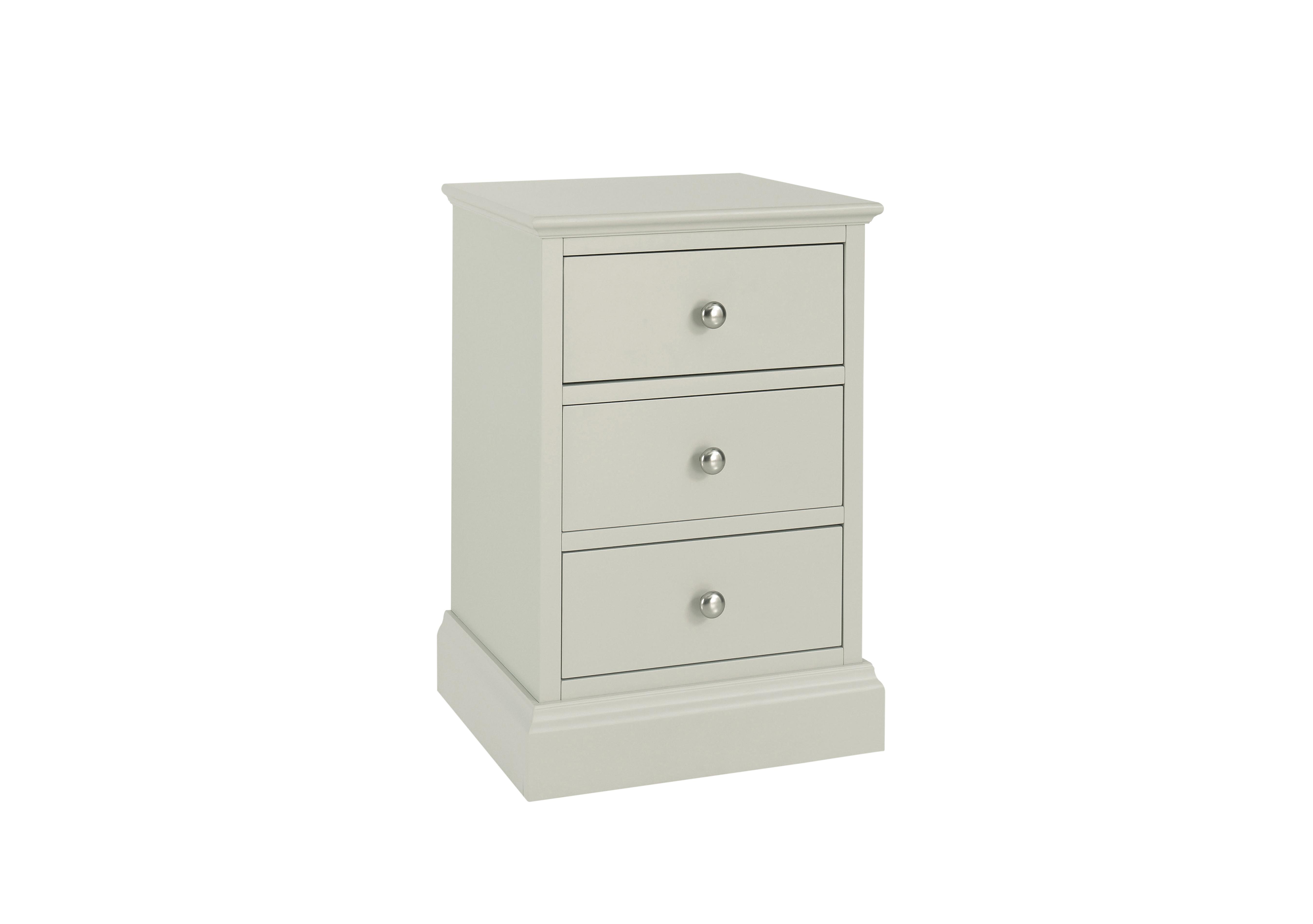 Faye 3 Drawer Bedside Table in Cotton on Furniture Village