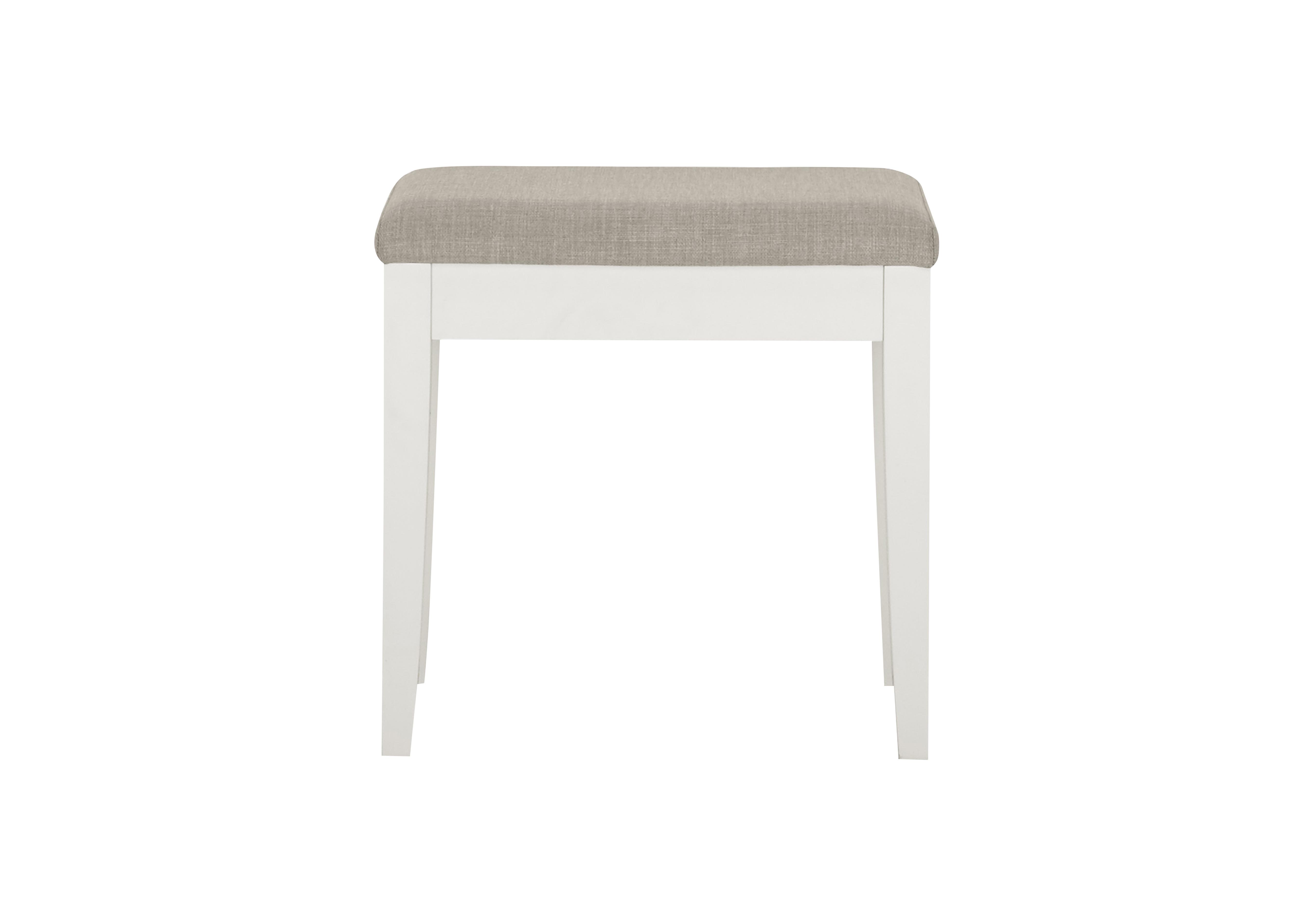 Faye Dressing Table Stool in White on Furniture Village