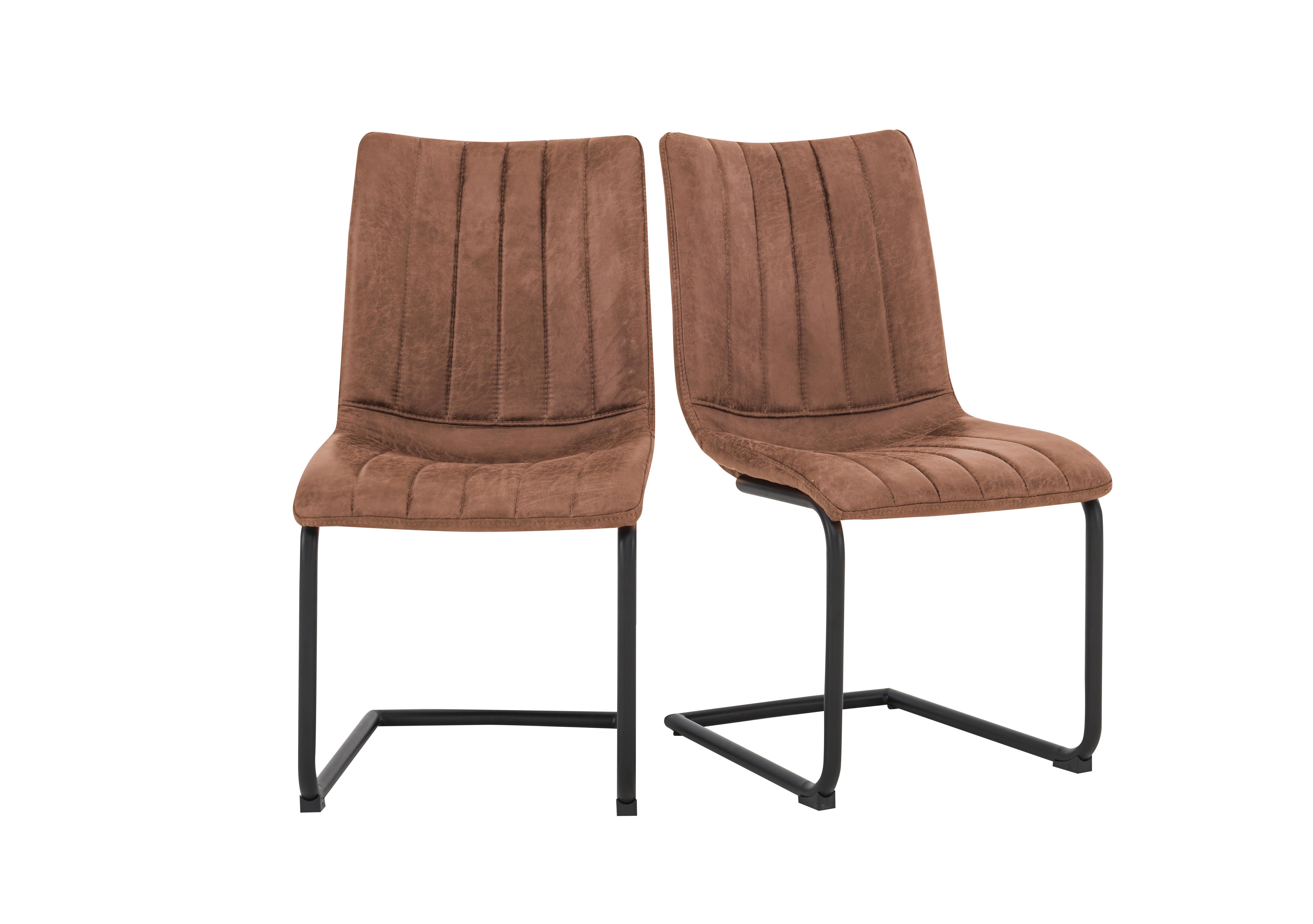 Ranger Pair of Cantilever Dining Chairs in Brown on Furniture Village