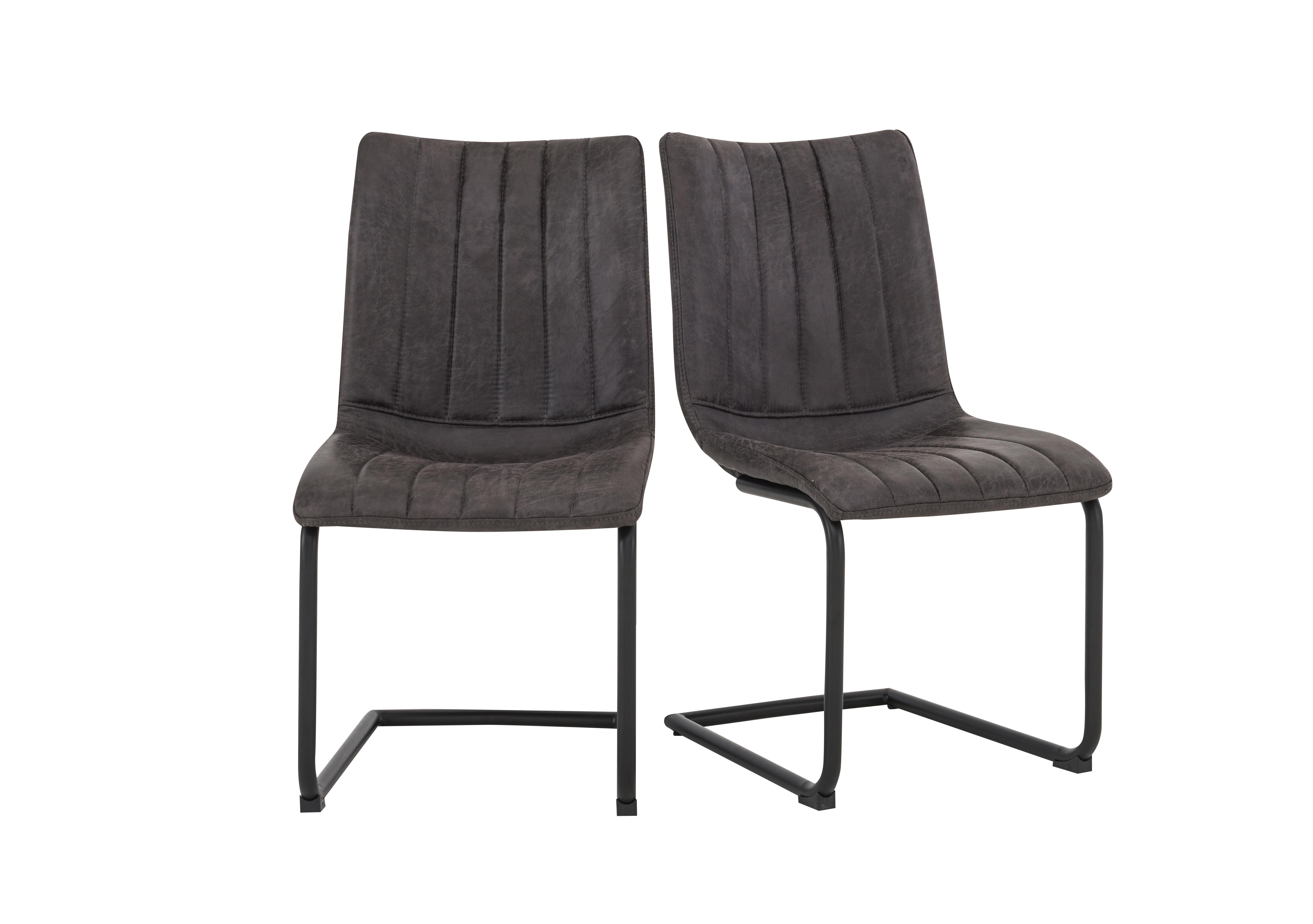 Ranger Pair of Cantilever Dining Chairs in Grey on Furniture Village