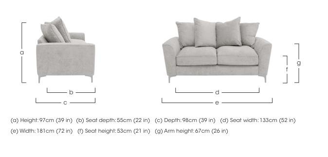Legend 2 Seater Pillow Back Fabric Sofa in  on Furniture Village
