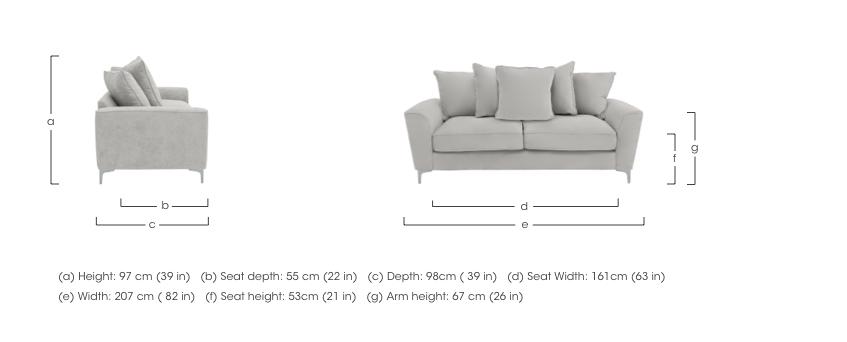 Legend 3 Seater Pillow Back Fabric Sofa in  on Furniture Village