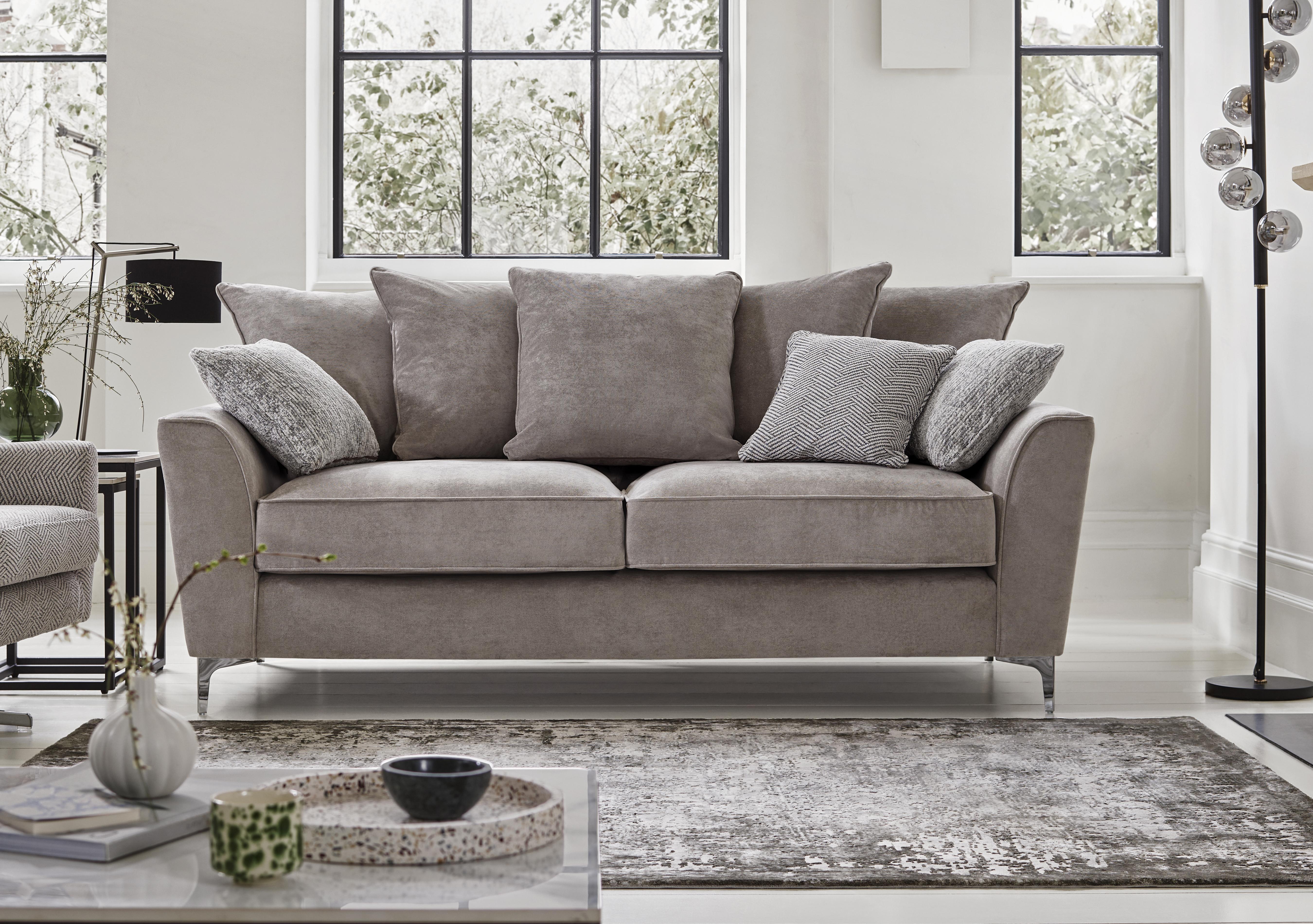 Legend 3 Seater Pillow Back Fabric Sofa in  on Furniture Village