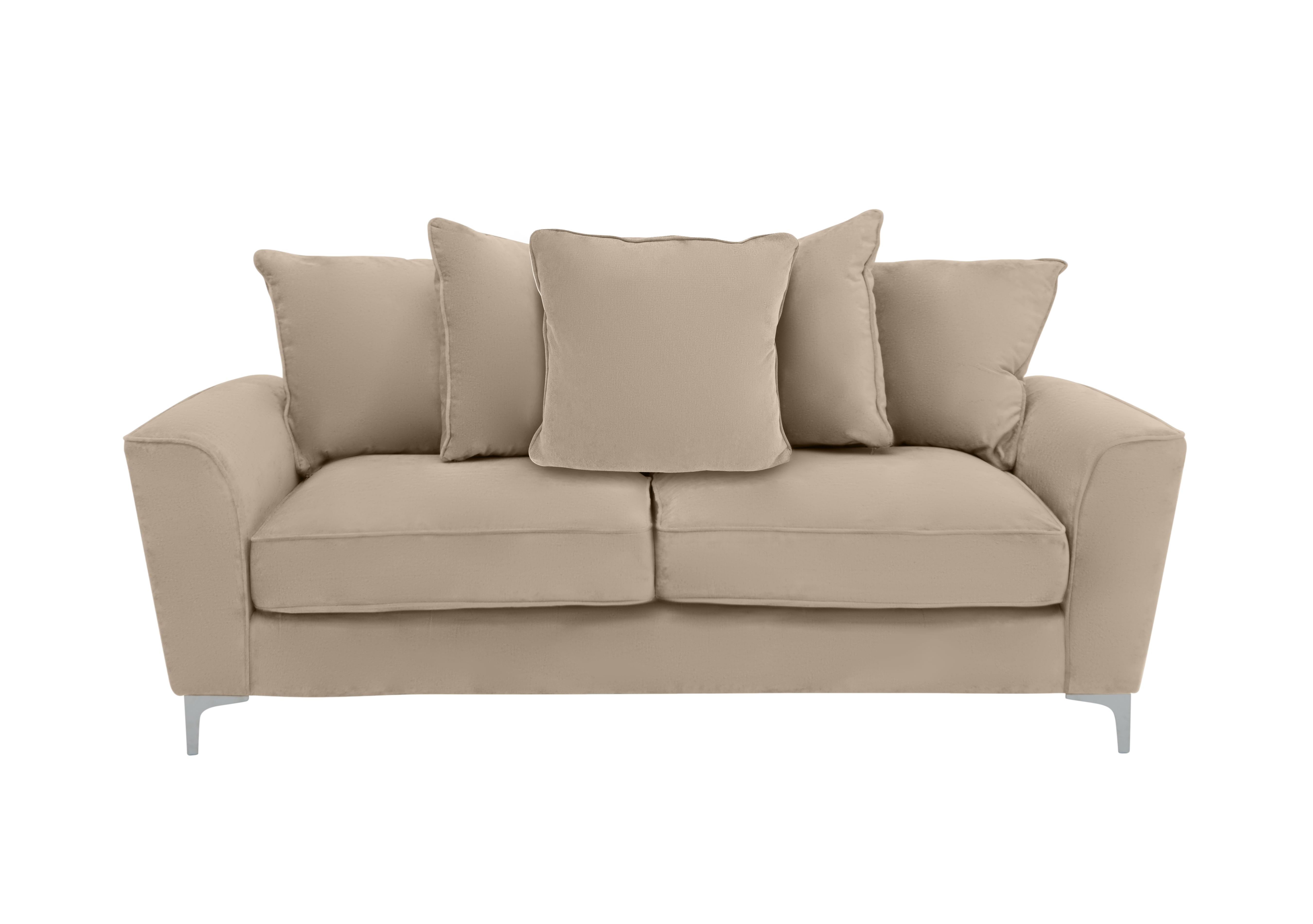Legend 3 Seater Pillow Back Fabric Sofa in Kingston Beige on Furniture Village