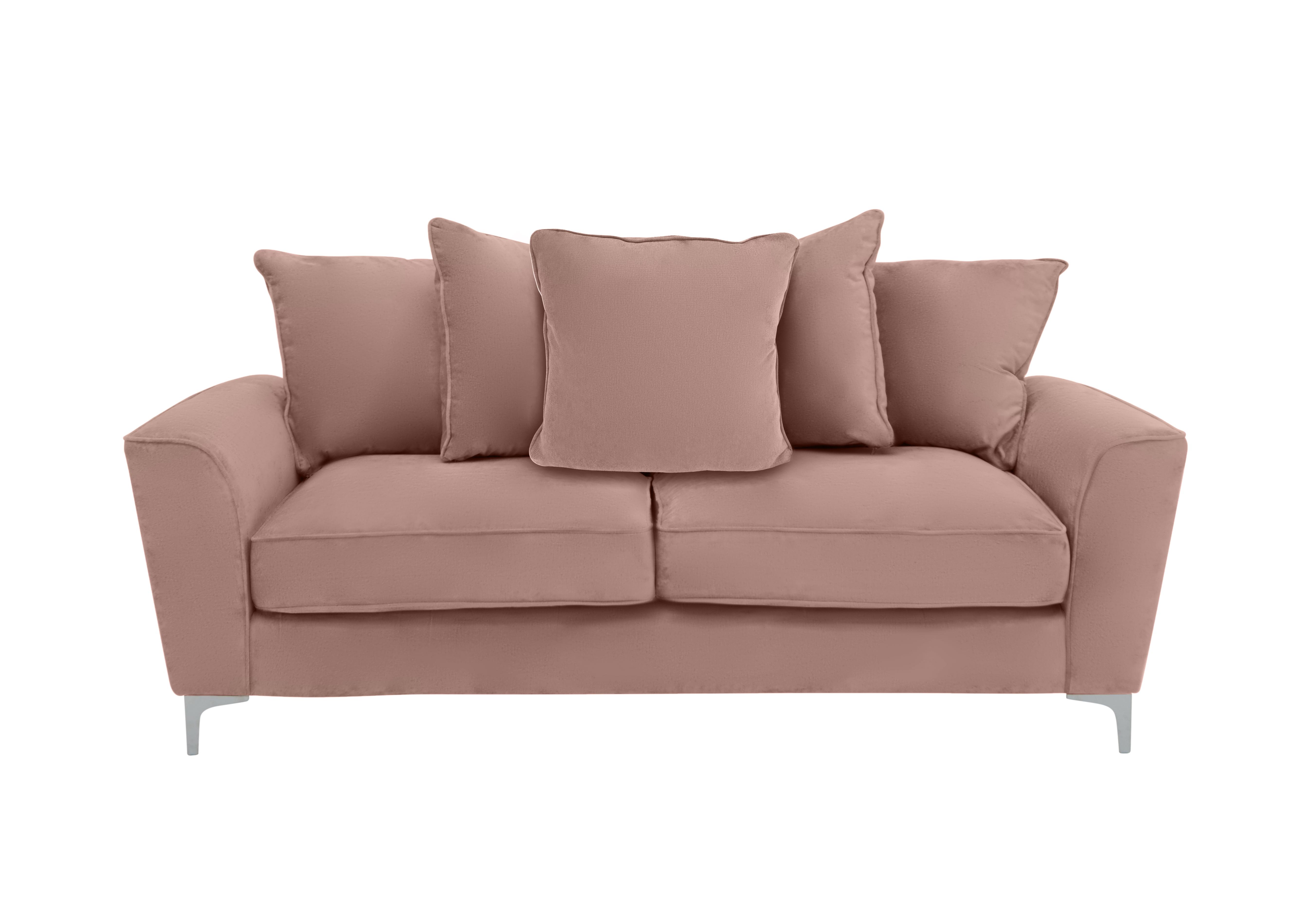 Legend 3 Seater Pillow Back Fabric Sofa in Kingston Blush on Furniture Village