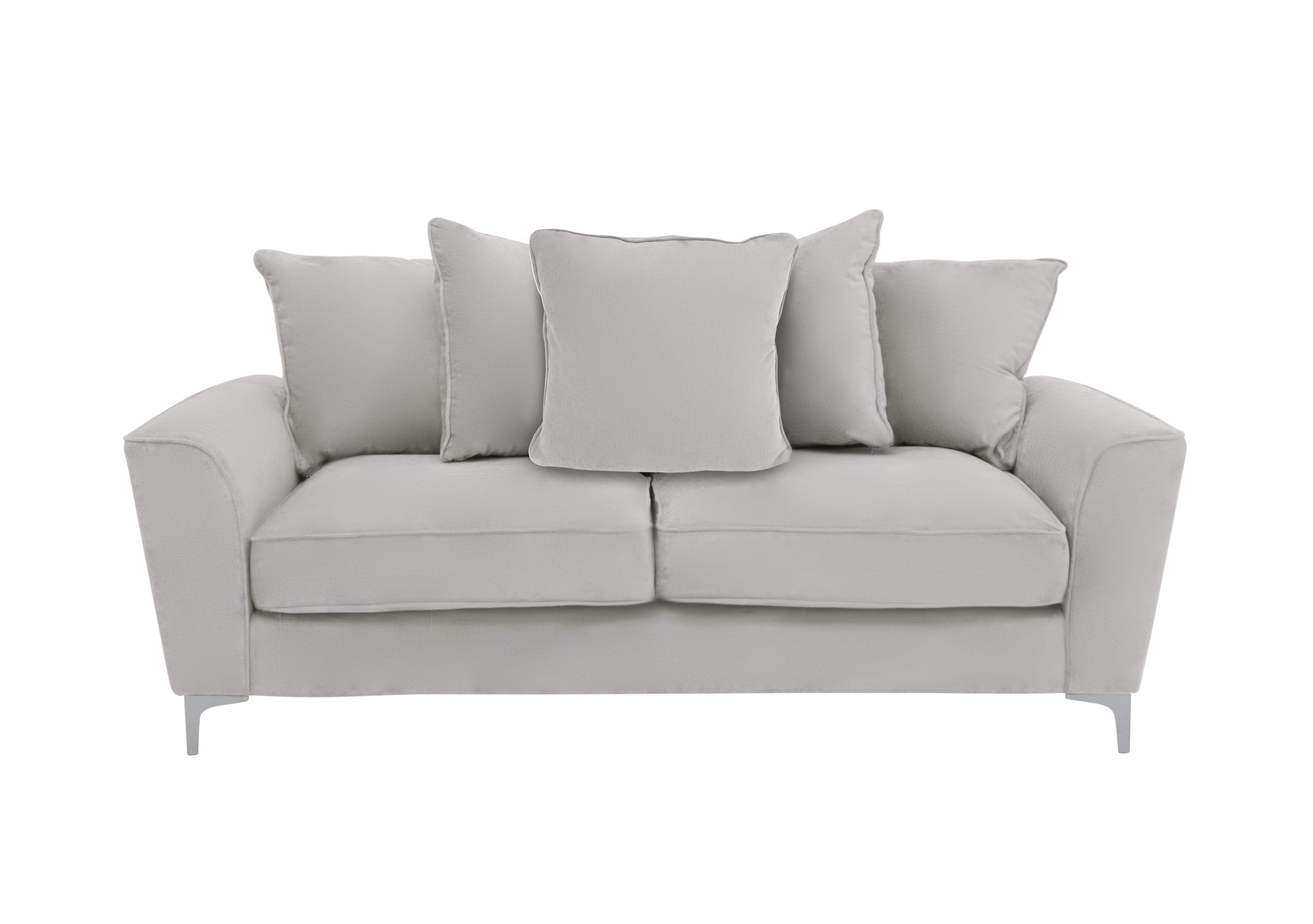 Legend 3 Seater Pillow Back Fabric Sofa in Kingston Silver on Furniture Village