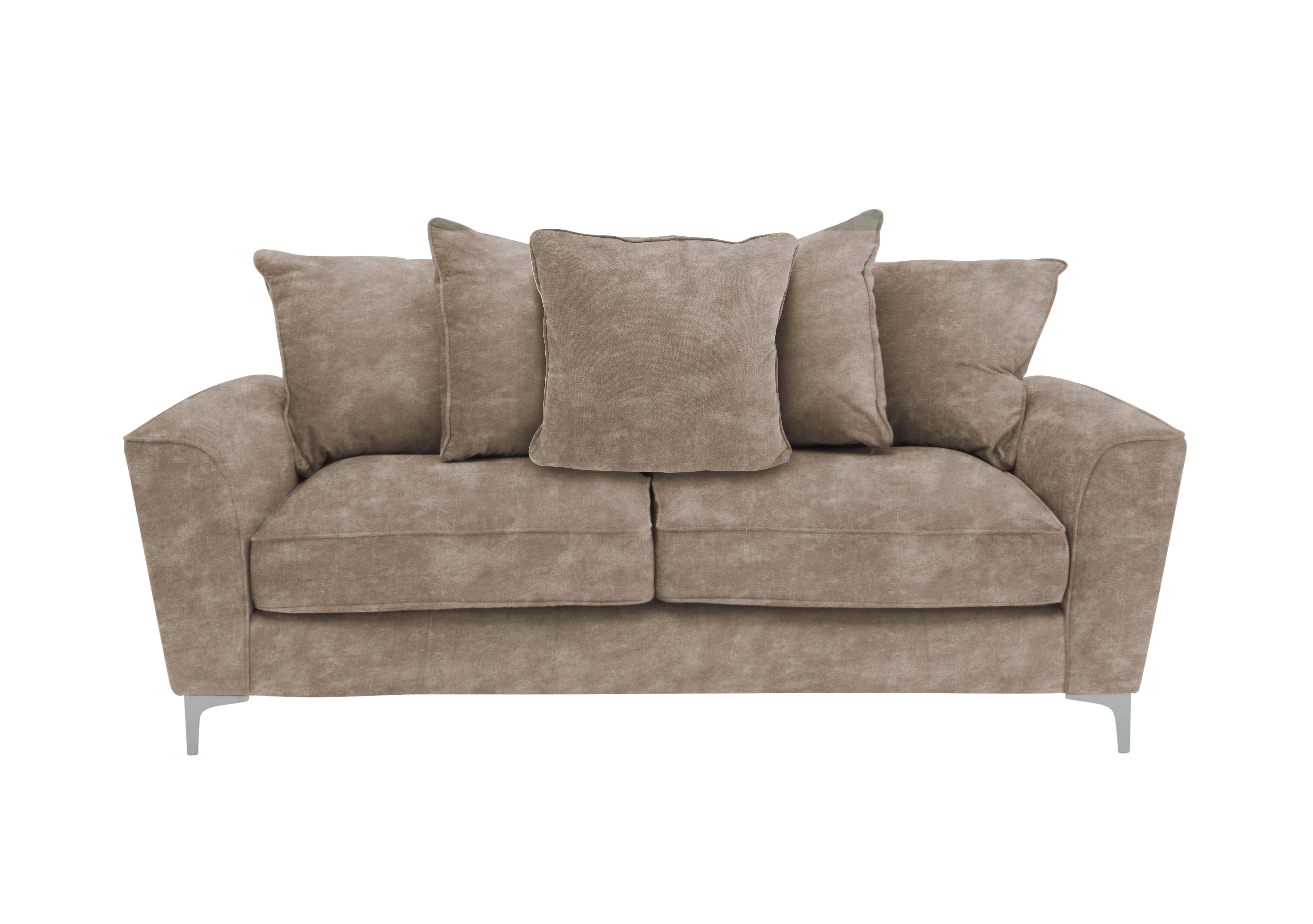 Legend 3 Seater Pillow Back Fabric Sofa in Sublime Clay on Furniture Village