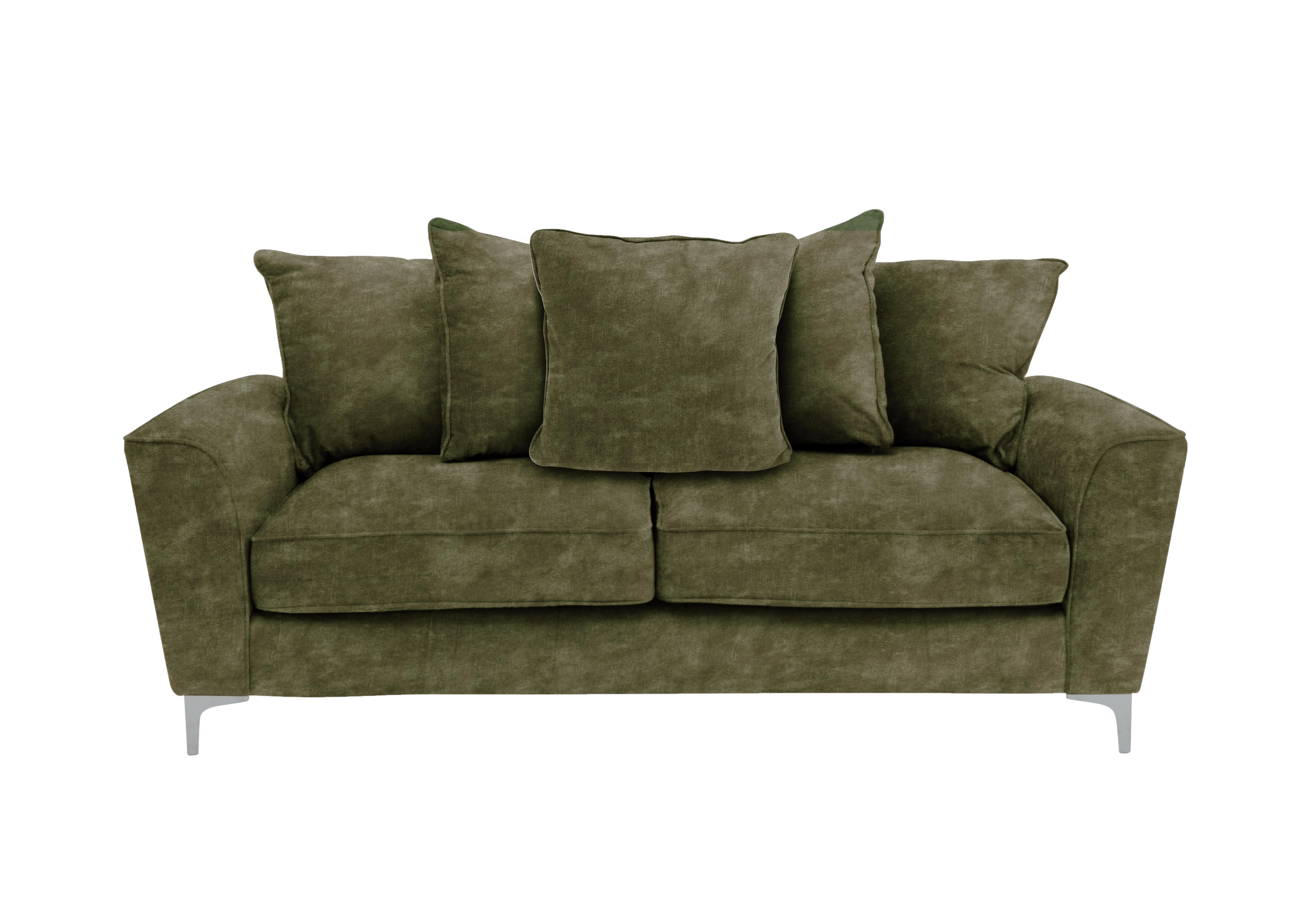 Legend 3 Seater Pillow Back Fabric Sofa in Sublime Olive on Furniture Village