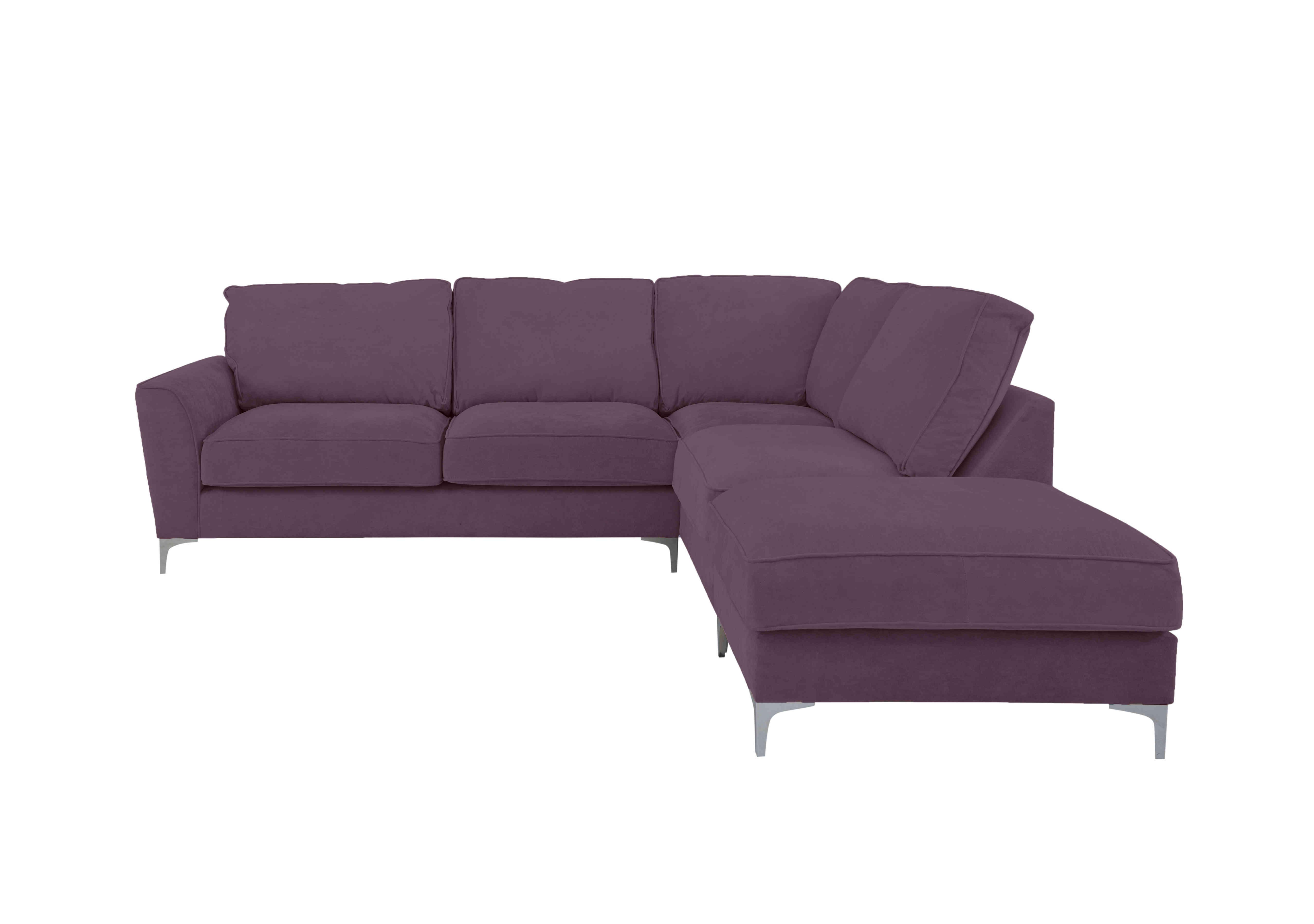Legend Classic Back Fabric Corner Sofa in Cosmo Plum on Furniture Village