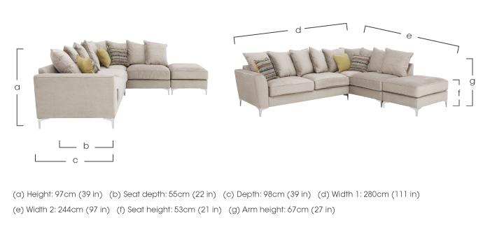 Legend Pillow Back Fabric Corner Sofa in  on Furniture Village