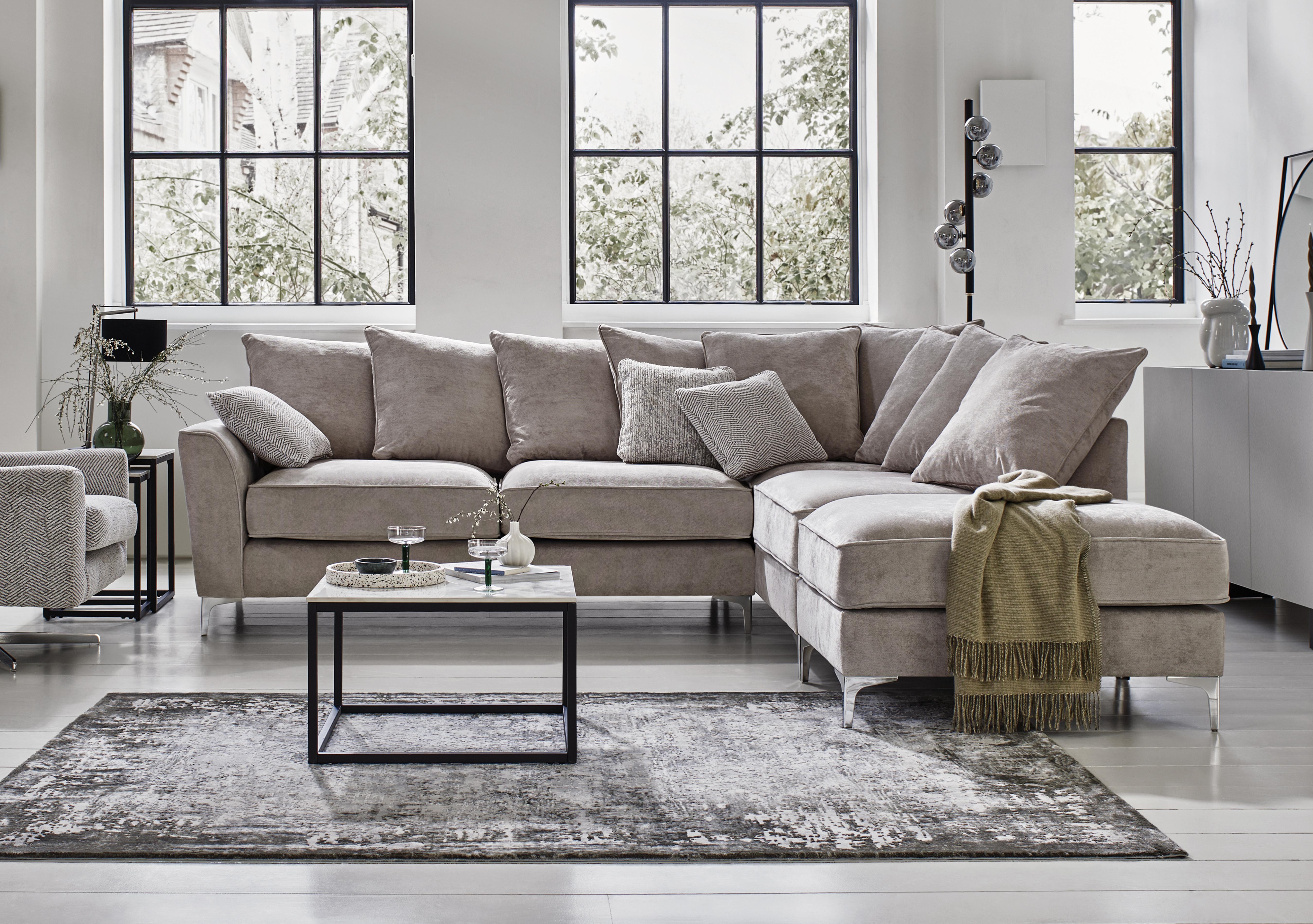 Legend Pillow Back Fabric Corner Sofa in  on Furniture Village