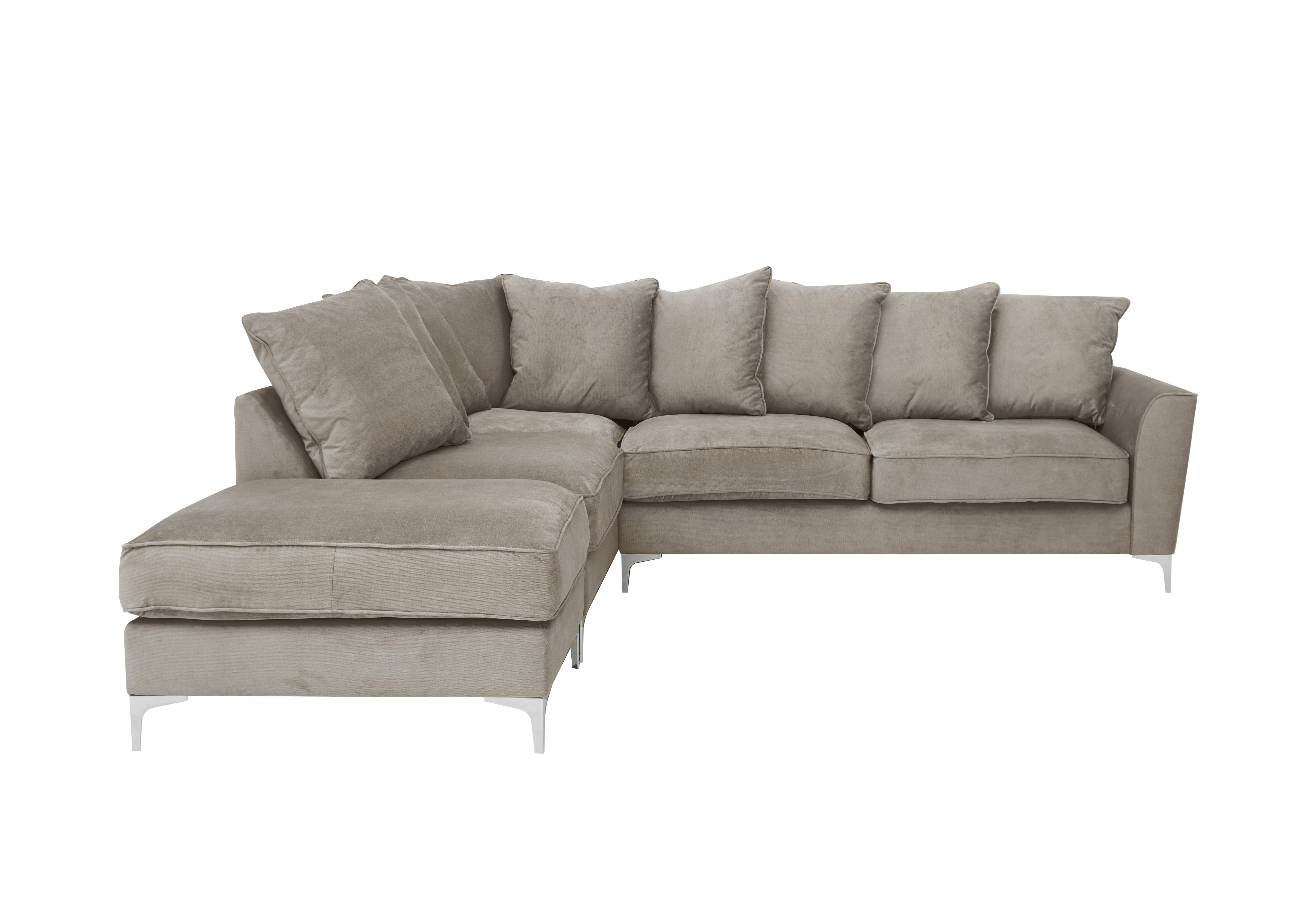 Legend Pillow Back Fabric Corner Sofa in Cosmo Mist on Furniture Village