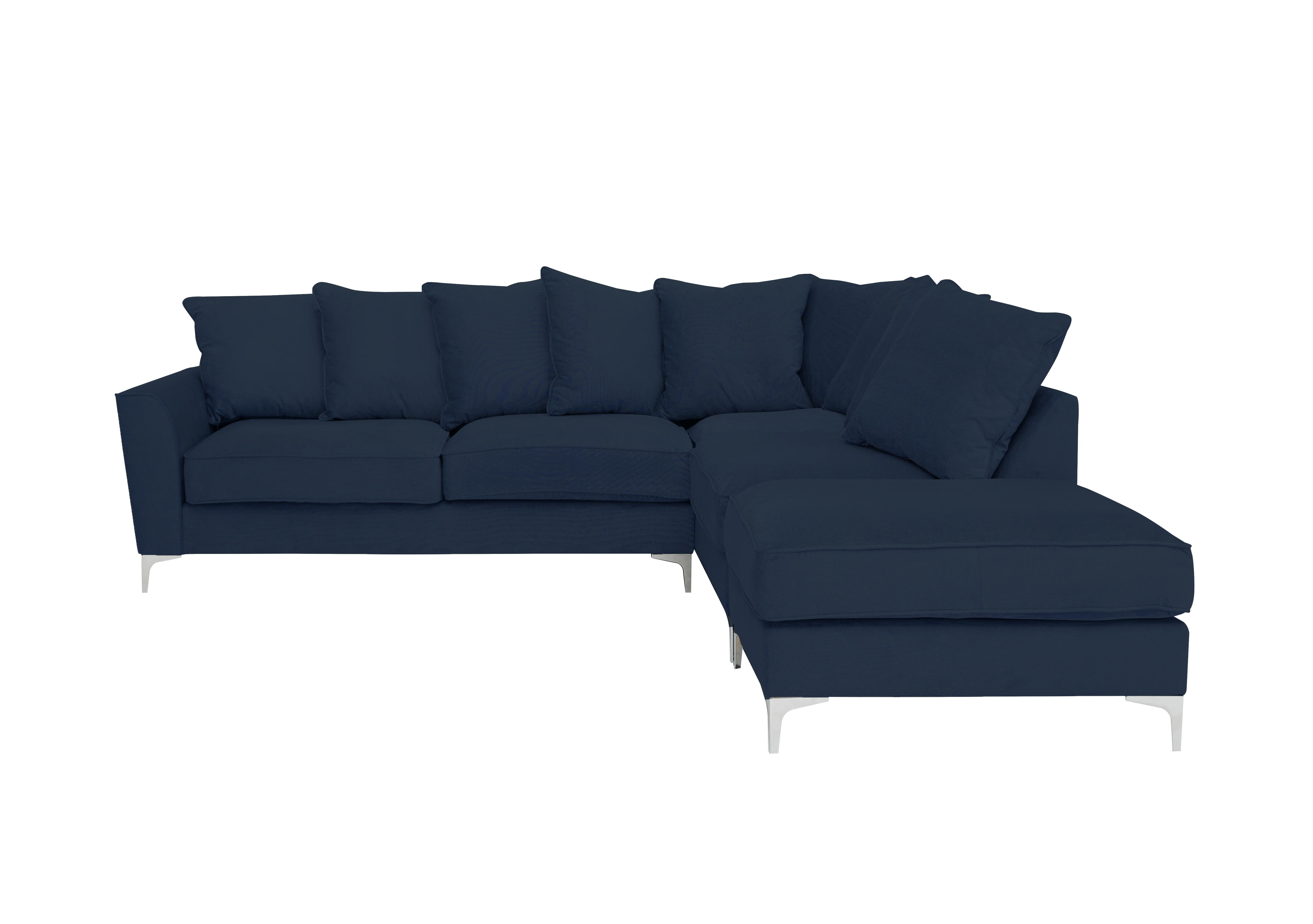 Legend Pillow Back Fabric Corner Sofa in Cosmo Navy on Furniture Village