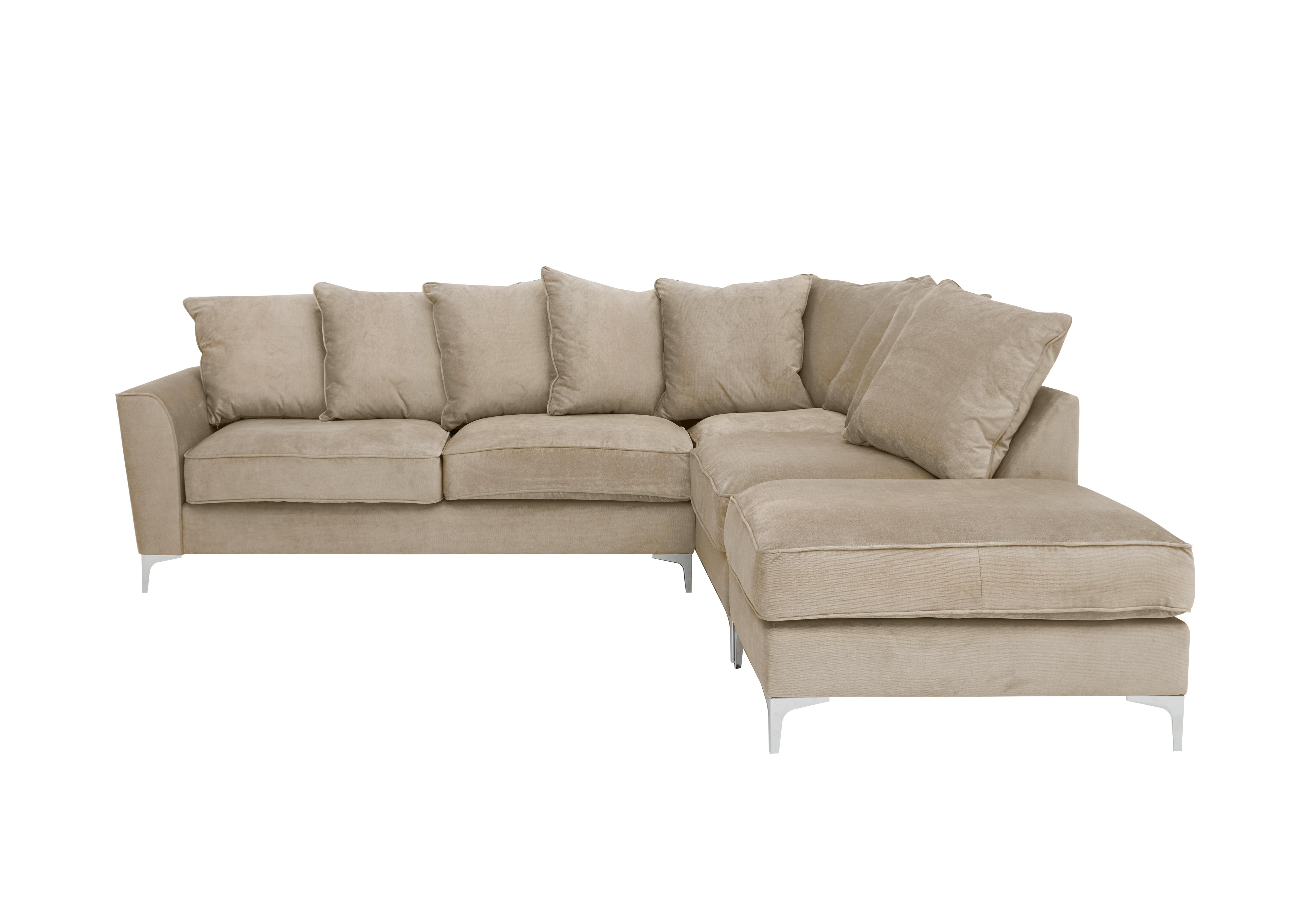 Legend Pillow Back Fabric Corner Sofa in Kingston Beige on Furniture Village