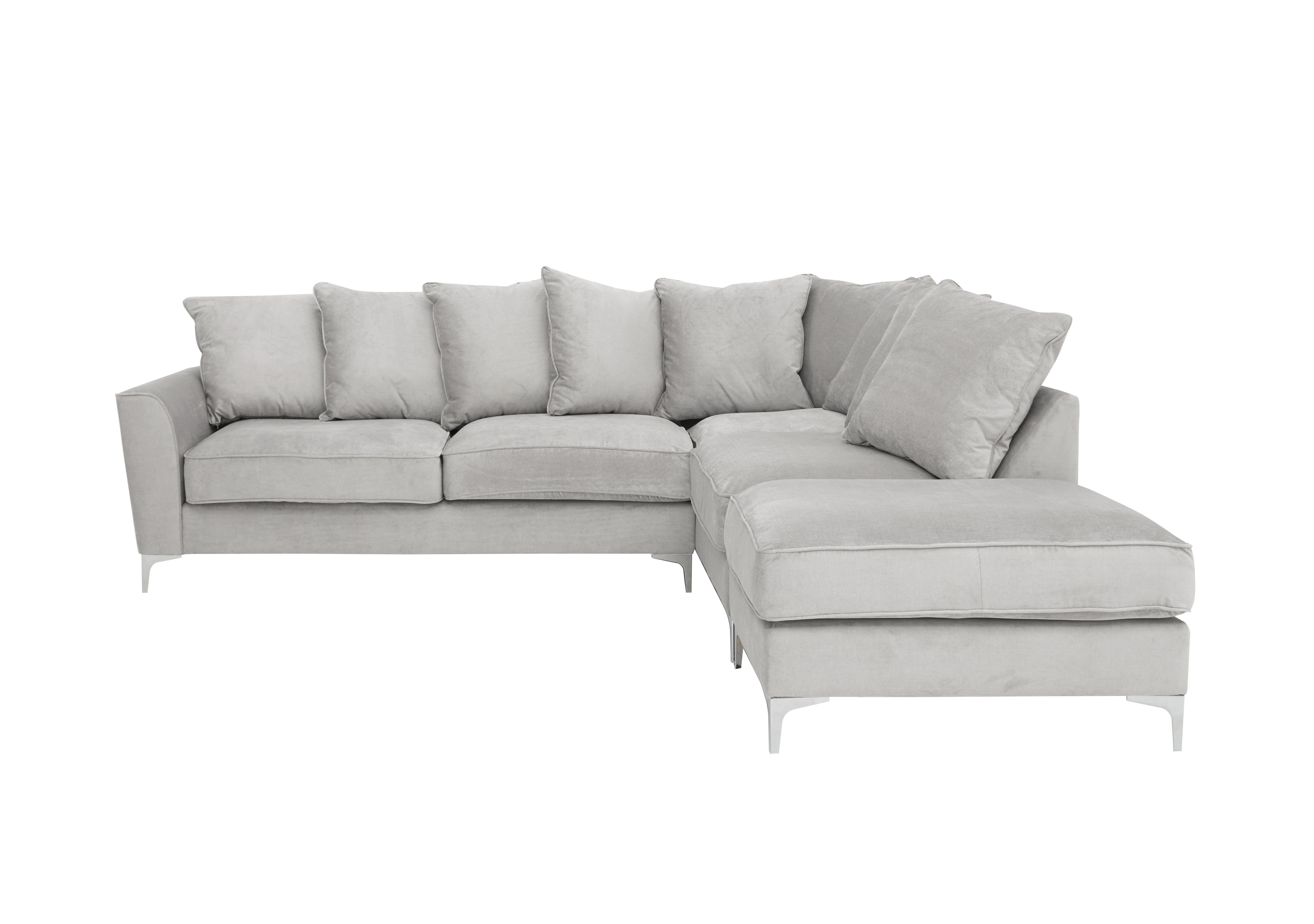 Legend Pillow Back Fabric Corner Sofa in Kingston Silver on Furniture Village