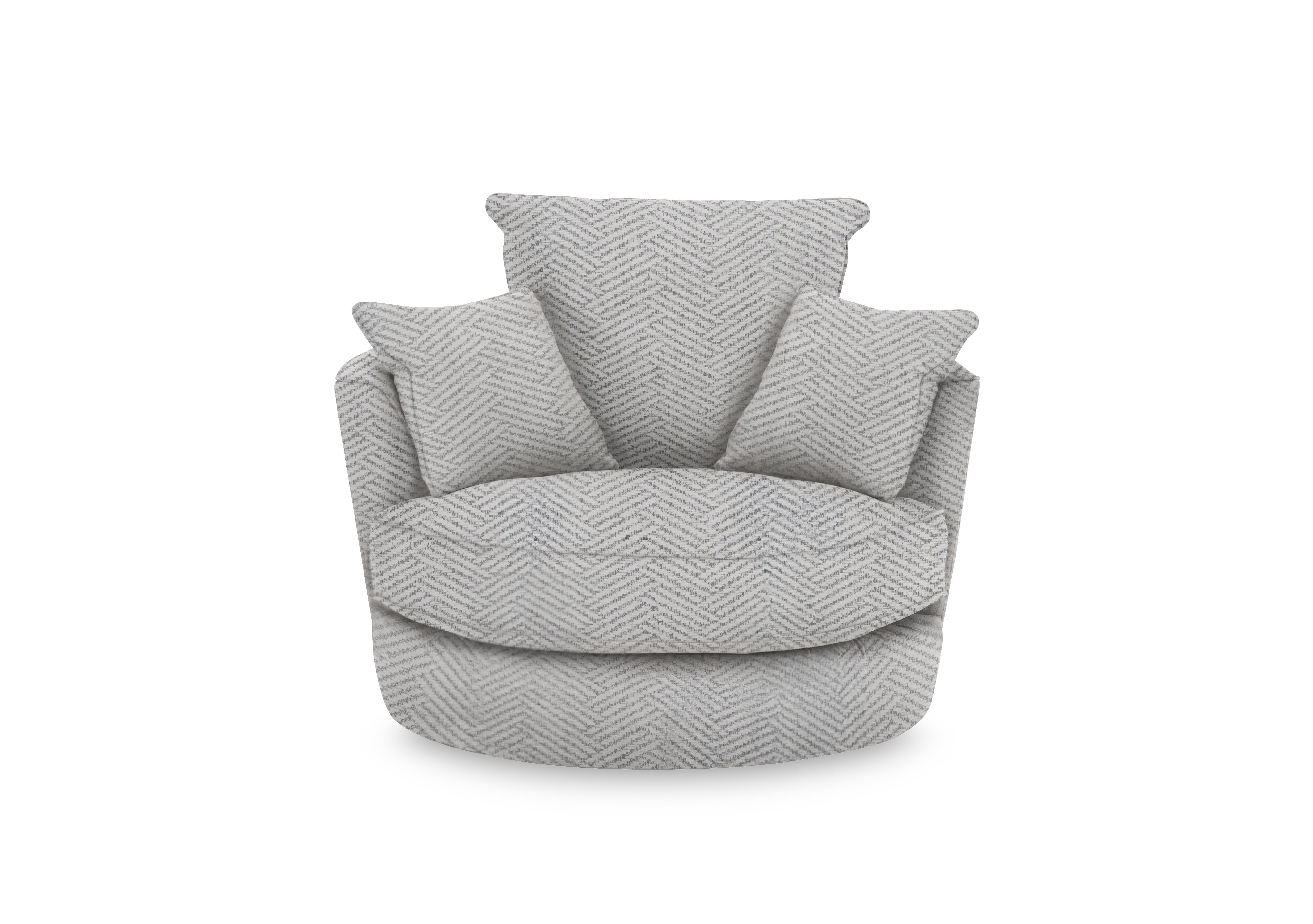 Legend Fabric Swivel Chair in Caleb Silver on Furniture Village