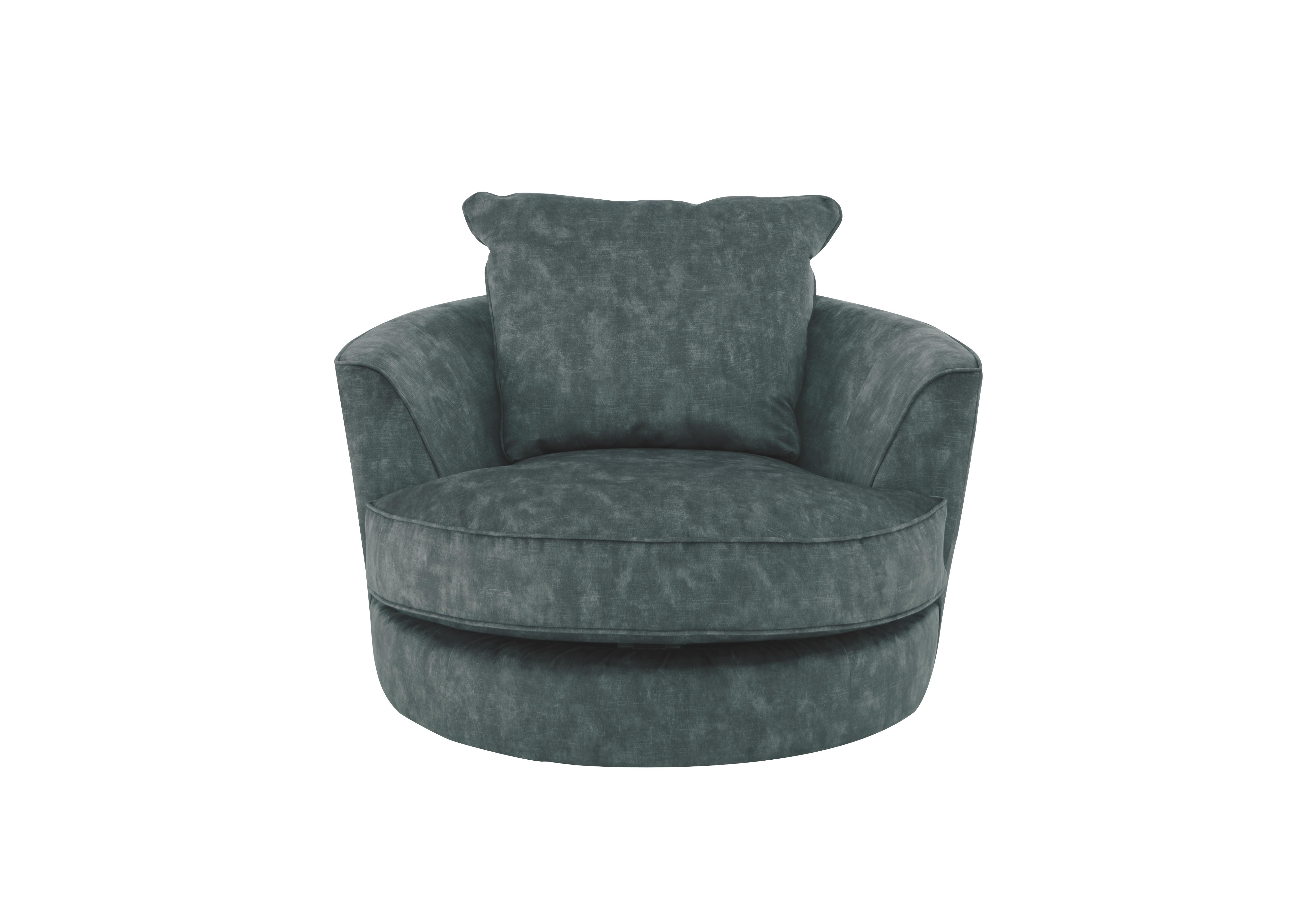 Legend Fabric Swivel Chair in Sublime Aqua on Furniture Village