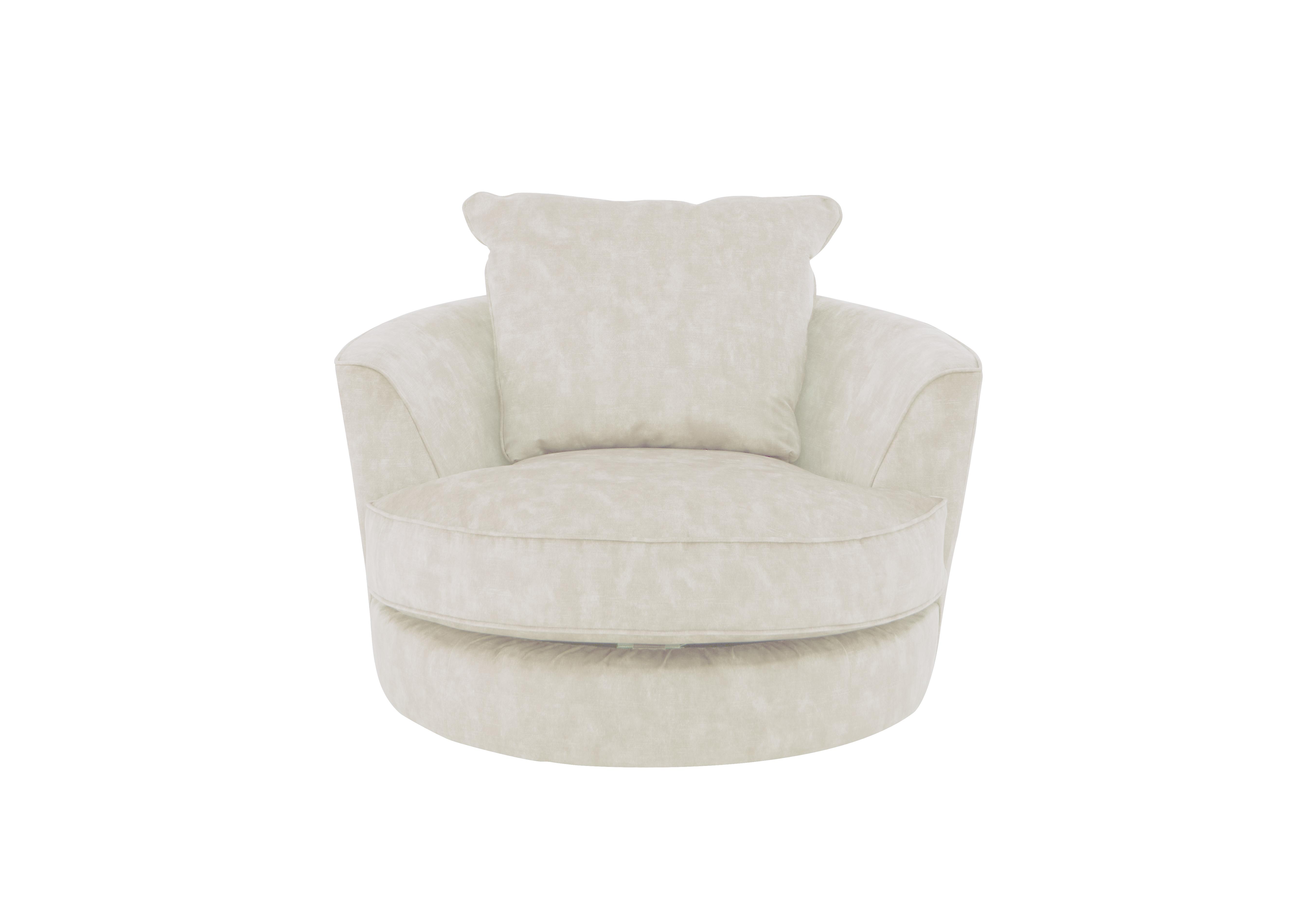 Legend Fabric Swivel Chair in Sublime Pearl on Furniture Village