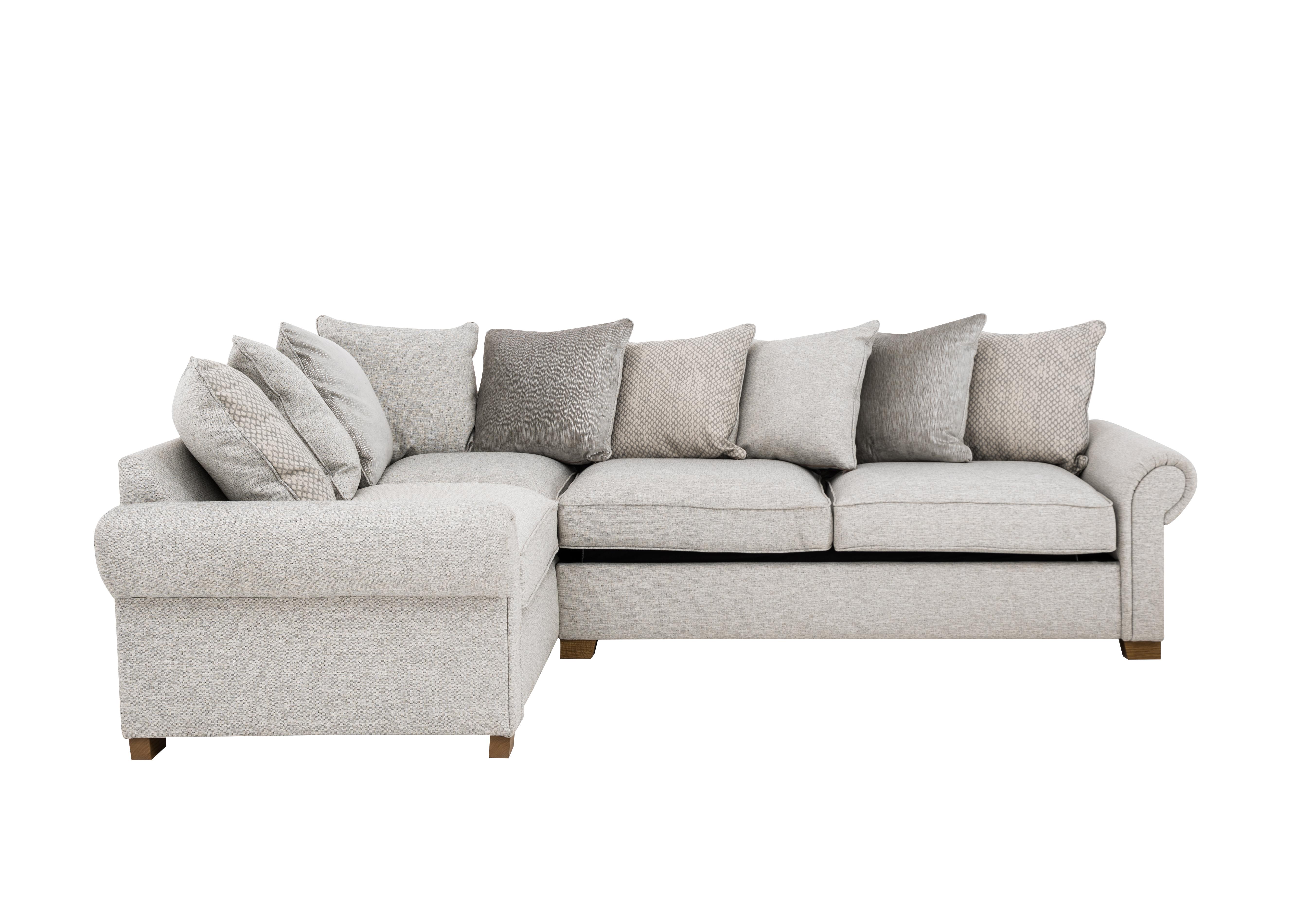Monterey Pillow Back Fabric Corner Sofa Bed in Denzel Pebble Mid Oak on Furniture Village