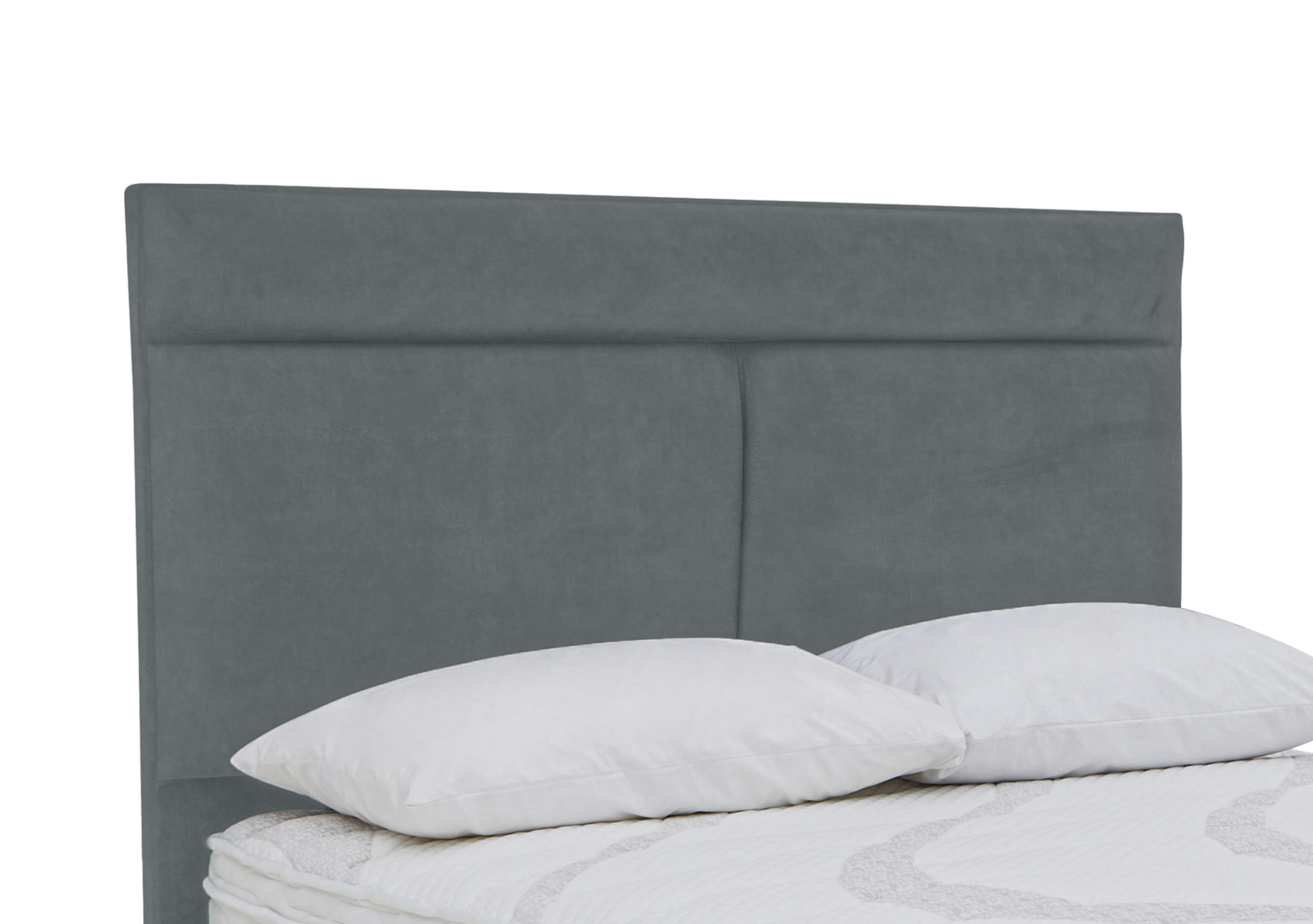 Christie Floor Standing Headboard in Plush Arctic Grey on Furniture Village