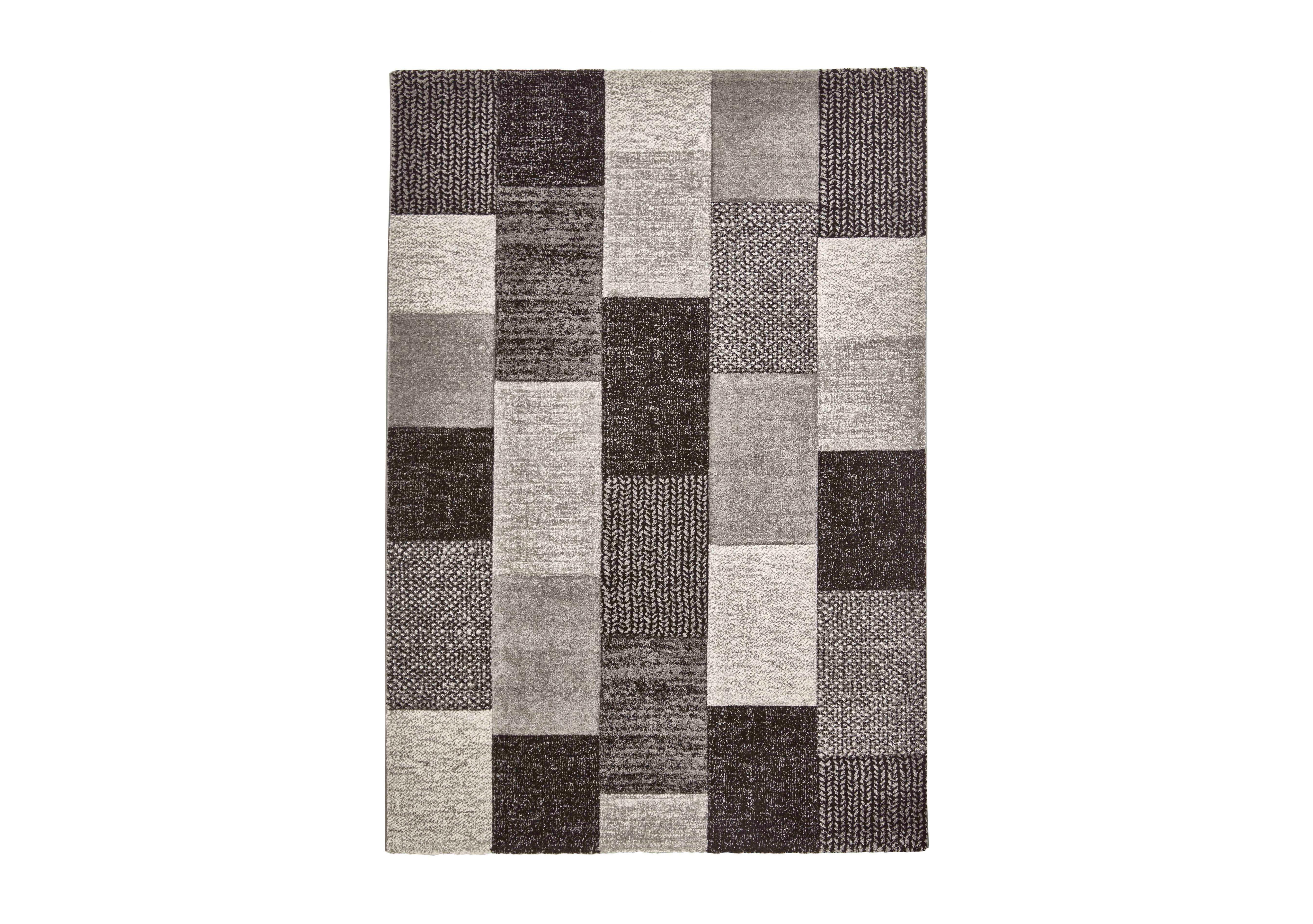 Newark Rug in Grey/Black on Furniture Village