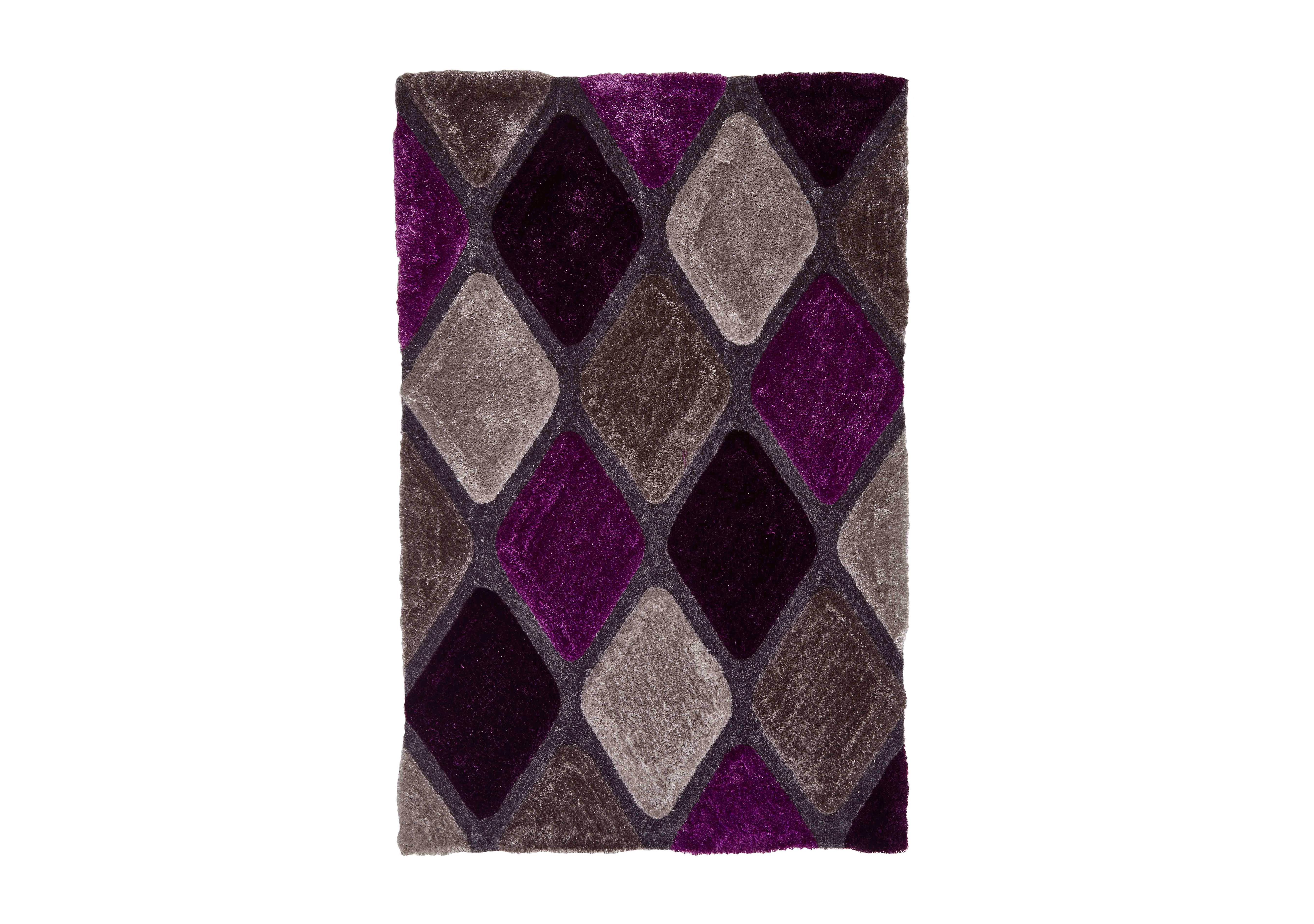 Noble House Diamond Rug in Grey/Purple on Furniture Village