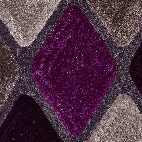 Noble House Diamond Rug in Grey/Purple on Furniture Village