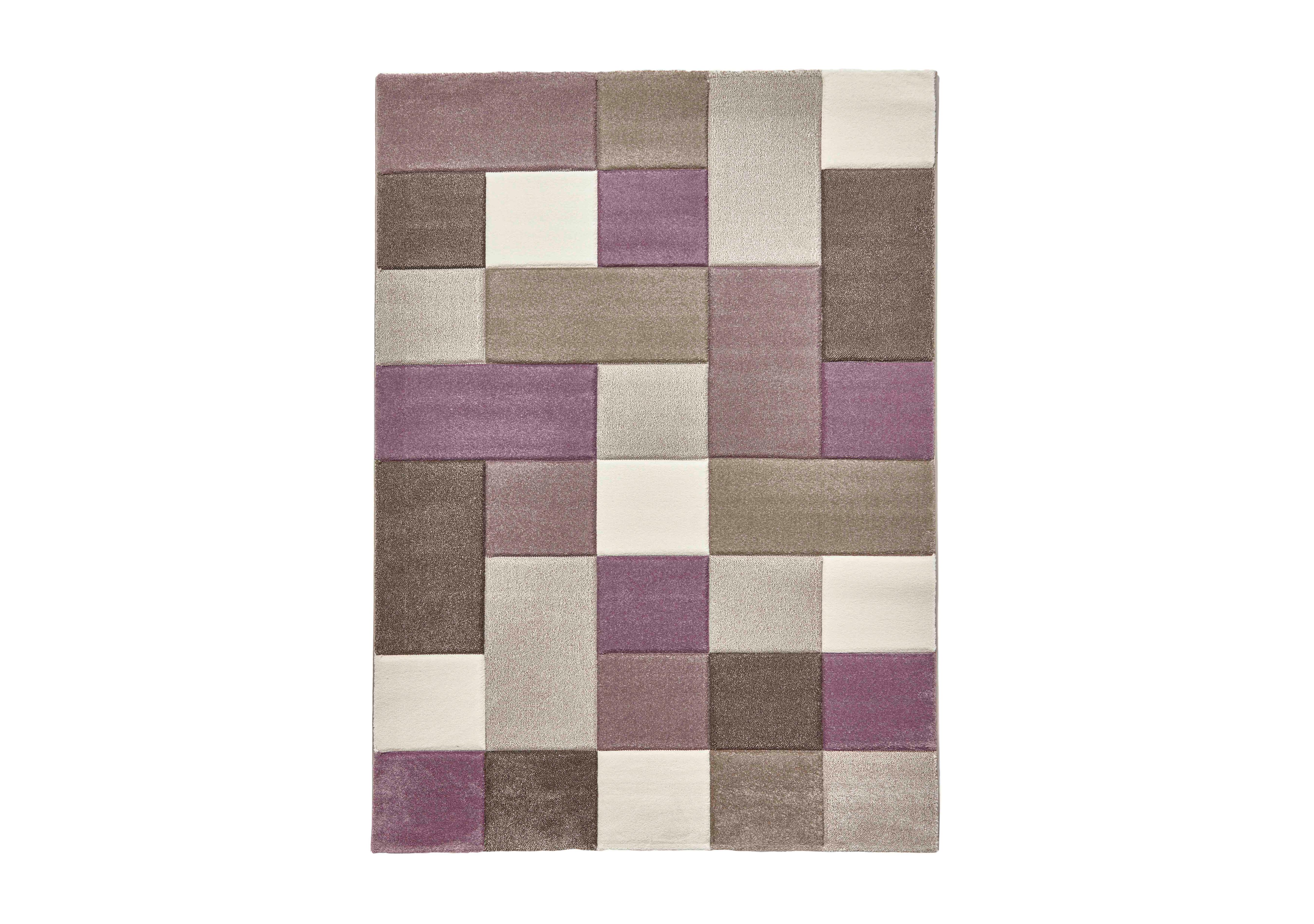 Cubo Rug in Beige/Purple on Furniture Village