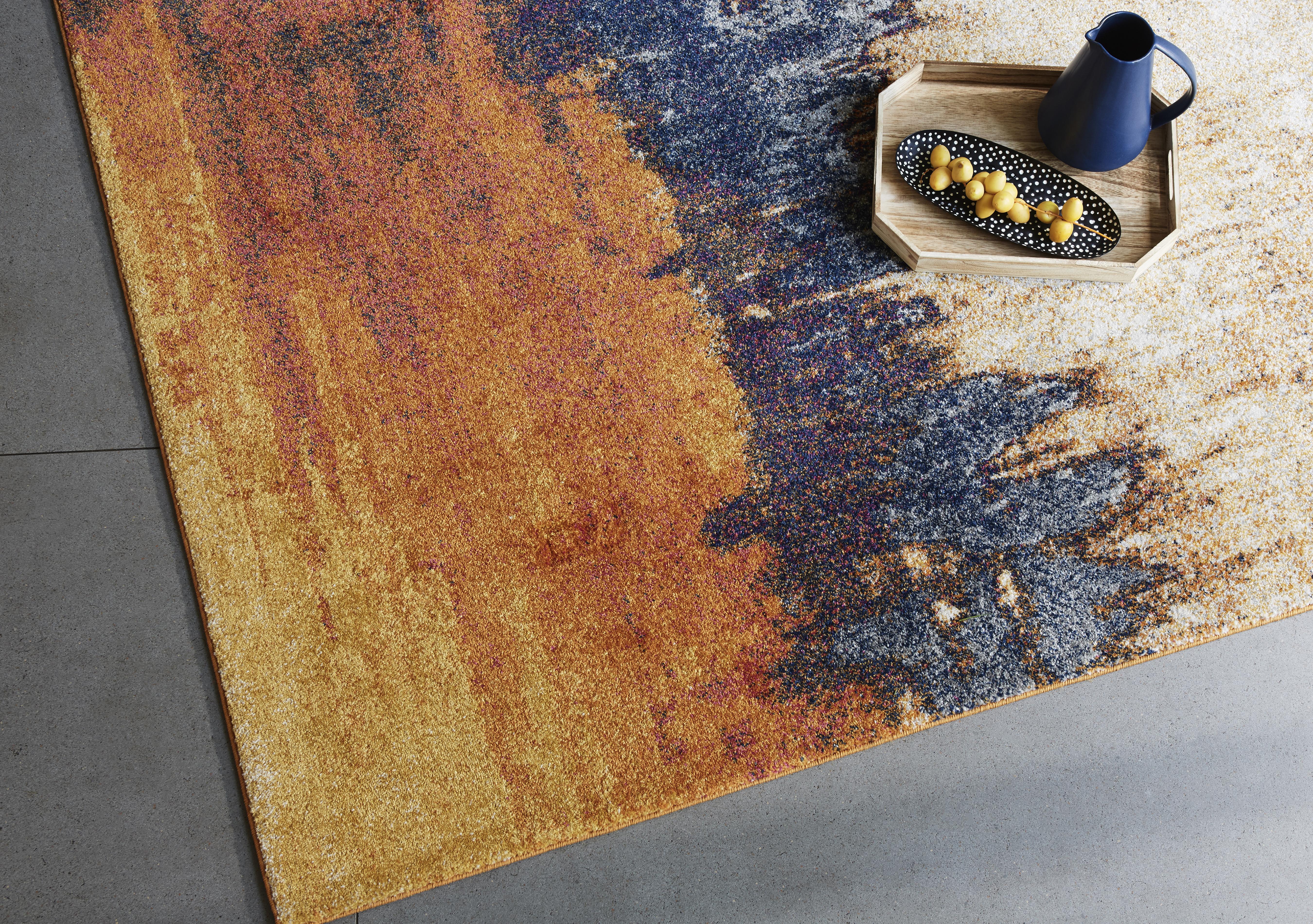 Stellar Distressed Orange Rug in  on Furniture Village