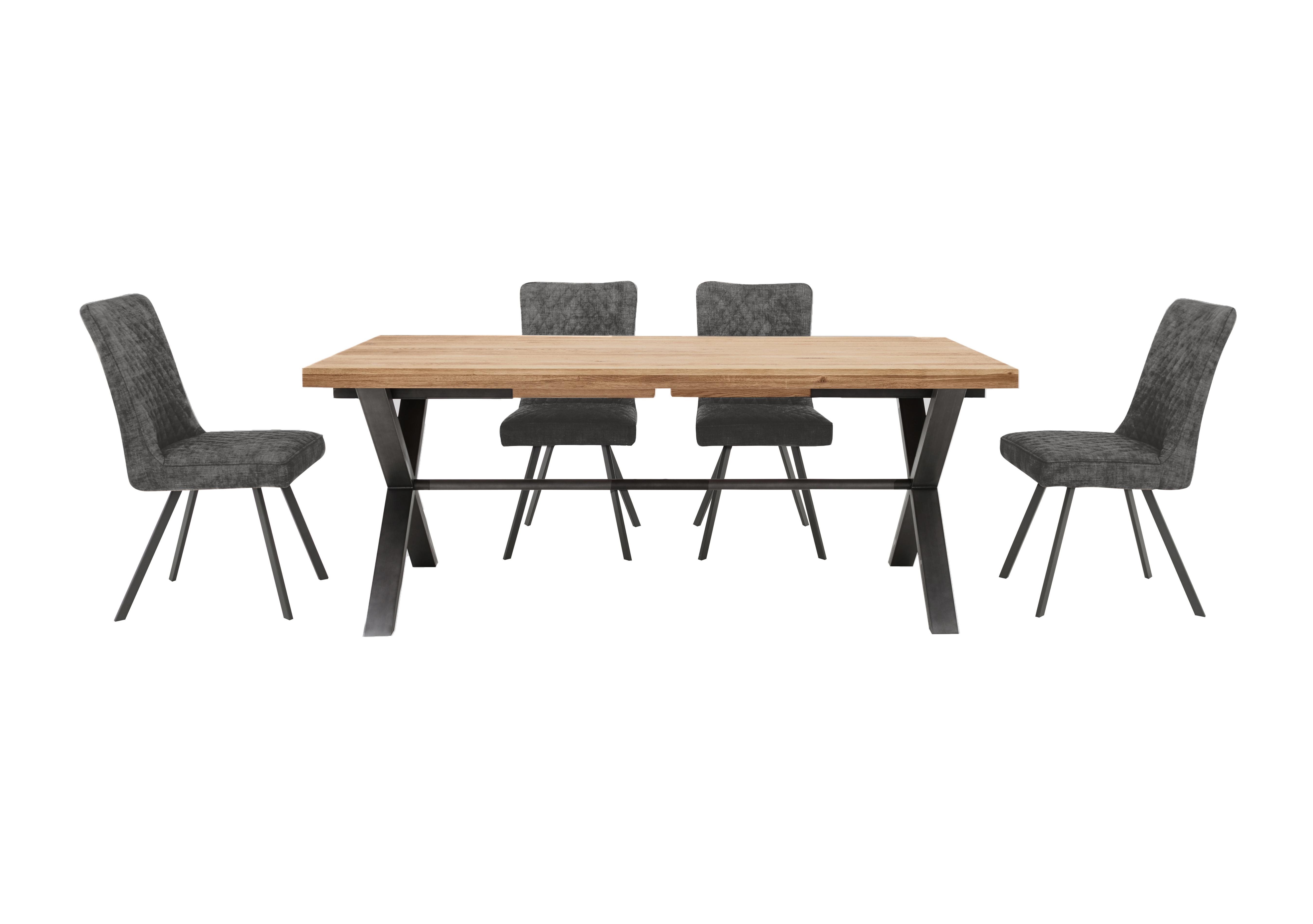 Earth Large Straight Edge Dining Table and 4 Dining Chairs in Graphite on Furniture Village