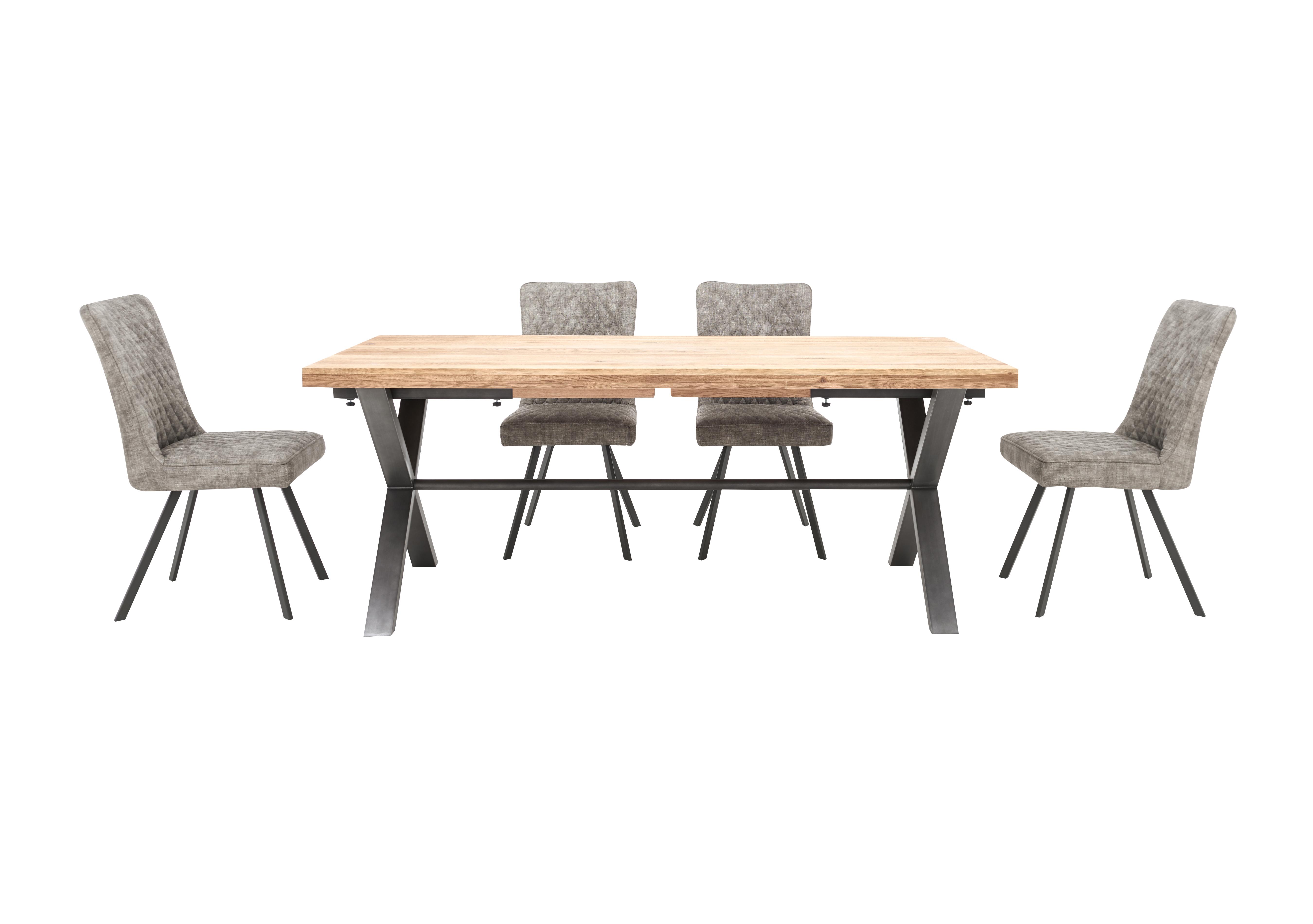 Earth Large Dining Table and 4 Chairs in Platinum on Furniture Village