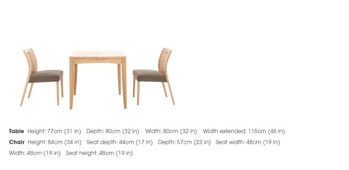 Duplex Small Extending Dining Table with 2 Low Slatted-Back Chairs in  on Furniture Village
