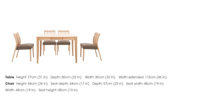 Duplex Small Extending Dining Table with 4 Low Slatted-Back Chairs in  on Furniture Village
