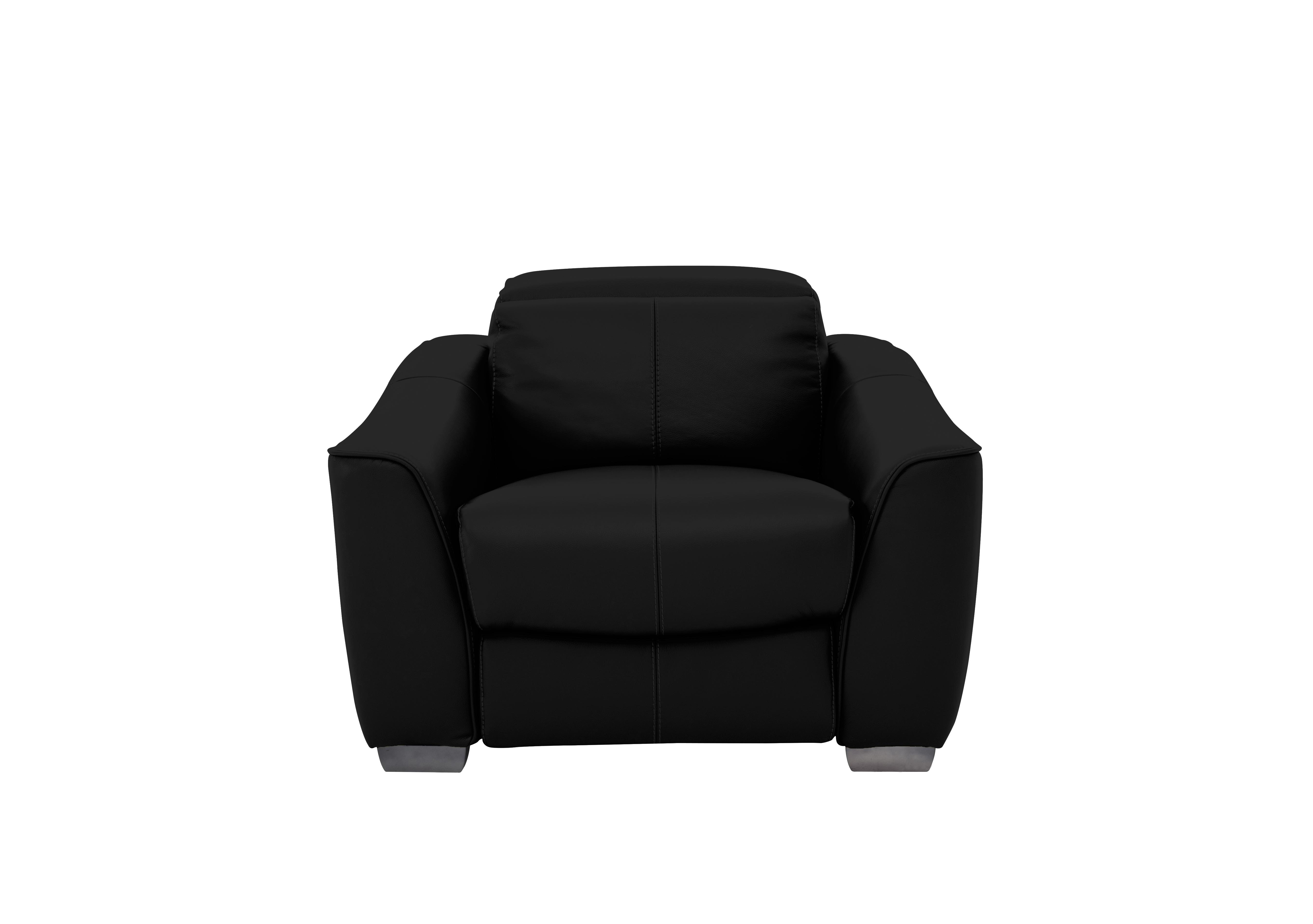 Xavier Leather Armchair in Nc-023c Black on Furniture Village
