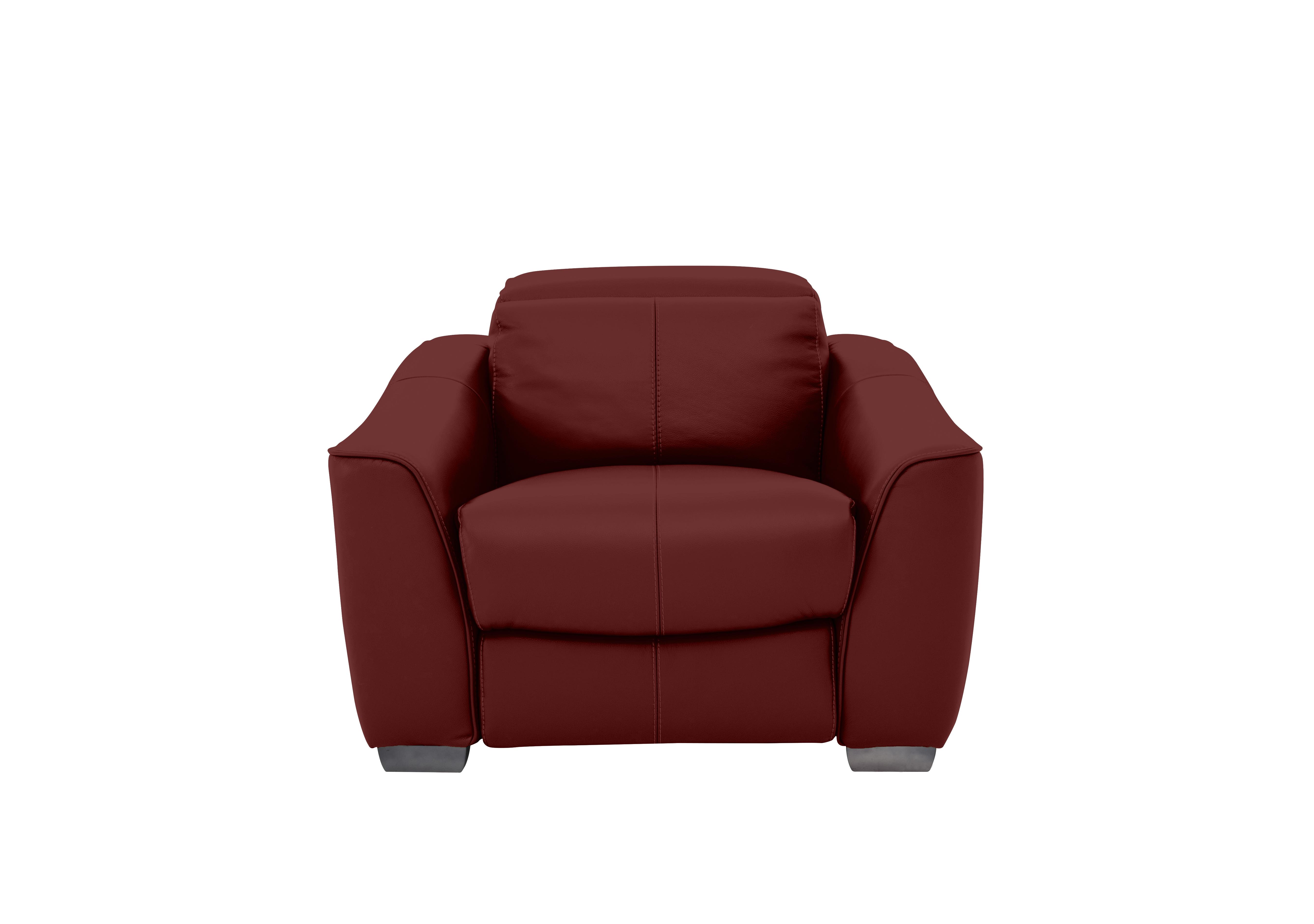 Xavier Leather Armchair in Nc-035c Deep Red on Furniture Village