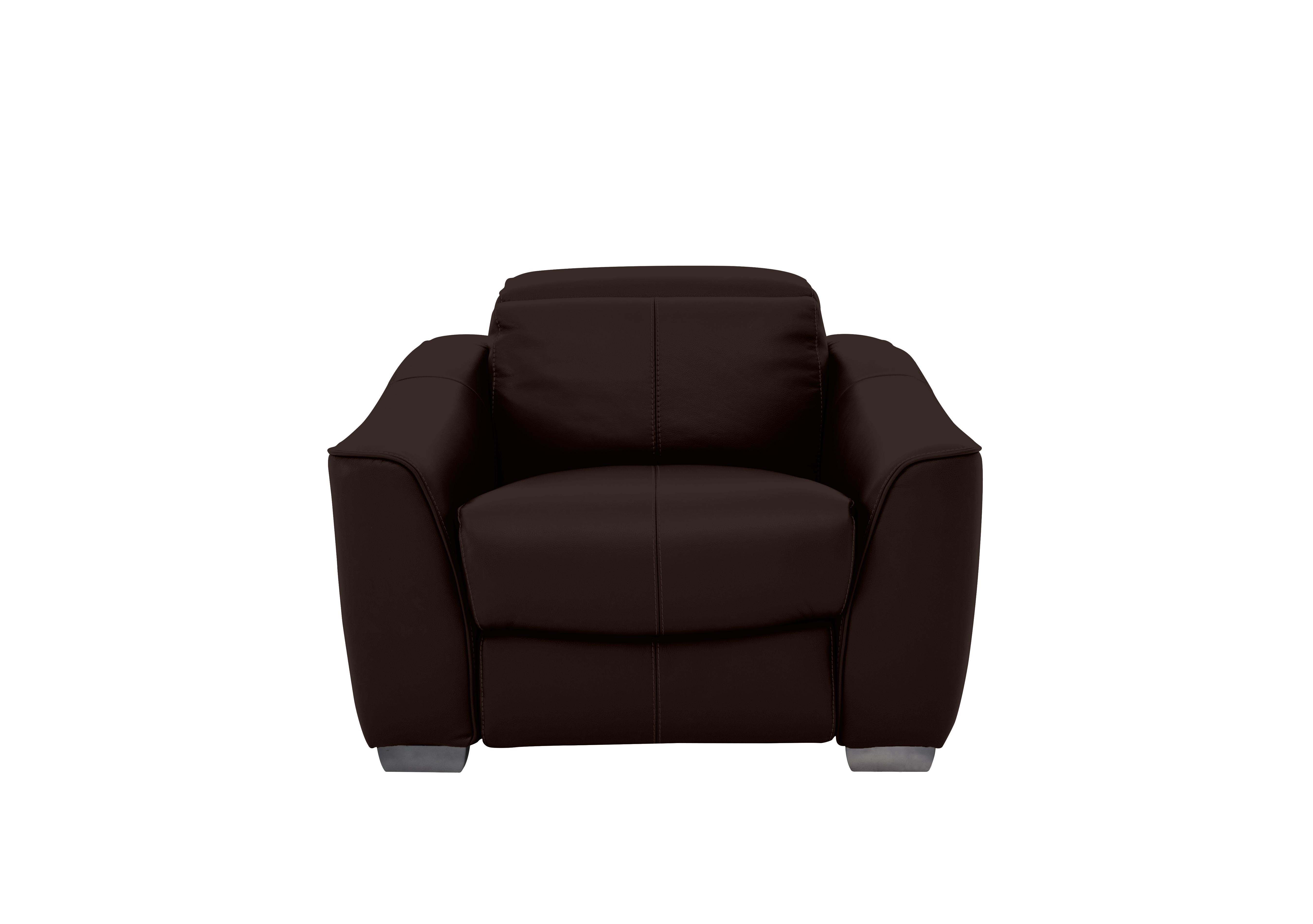 Xavier Leather Armchair in Nc-037c Walnut on Furniture Village