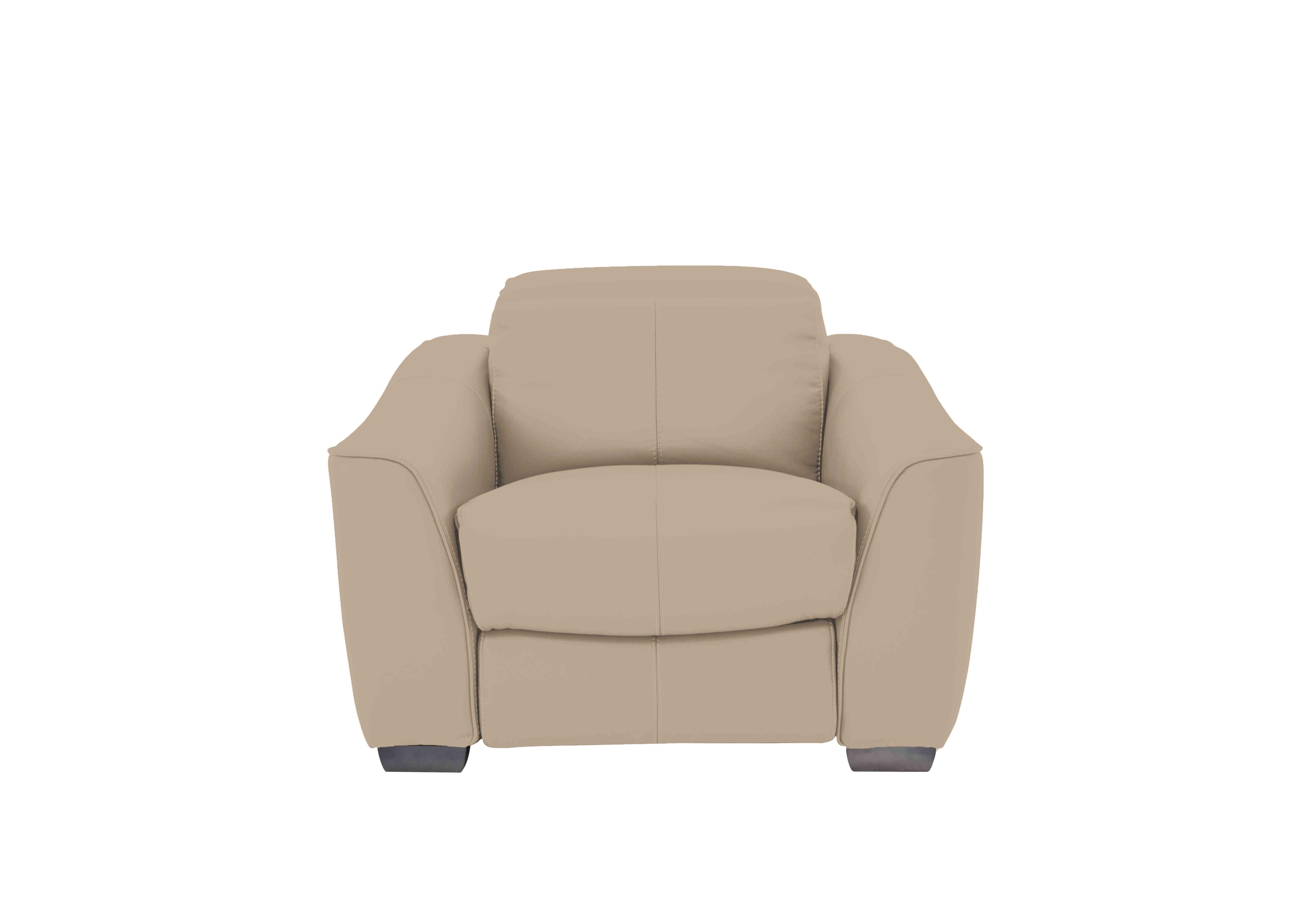 Xavier Leather Armchair in Nc-039c Pebble on Furniture Village