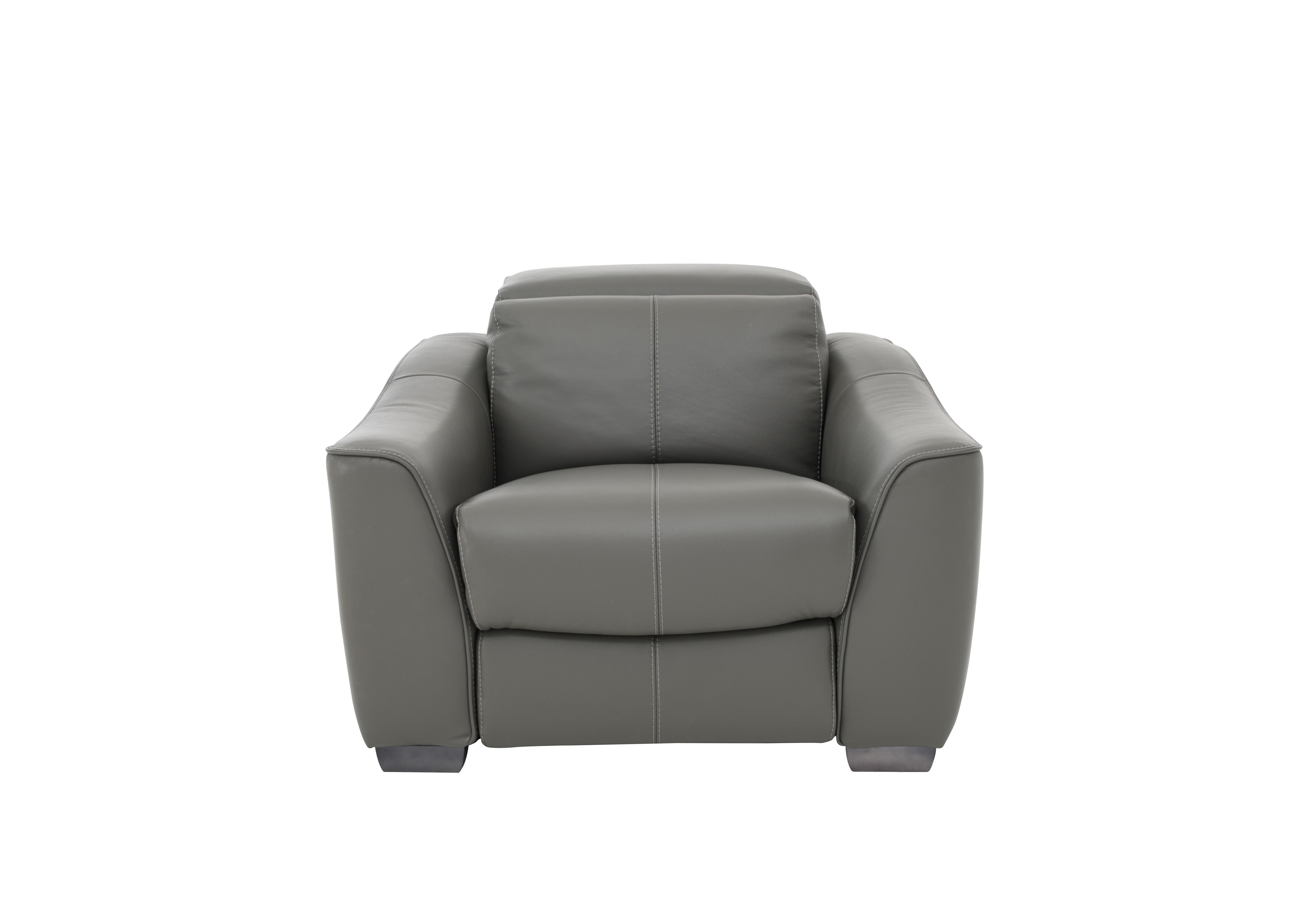 Xavier Leather Armchair in Nc-088e Charcoal Grey on Furniture Village