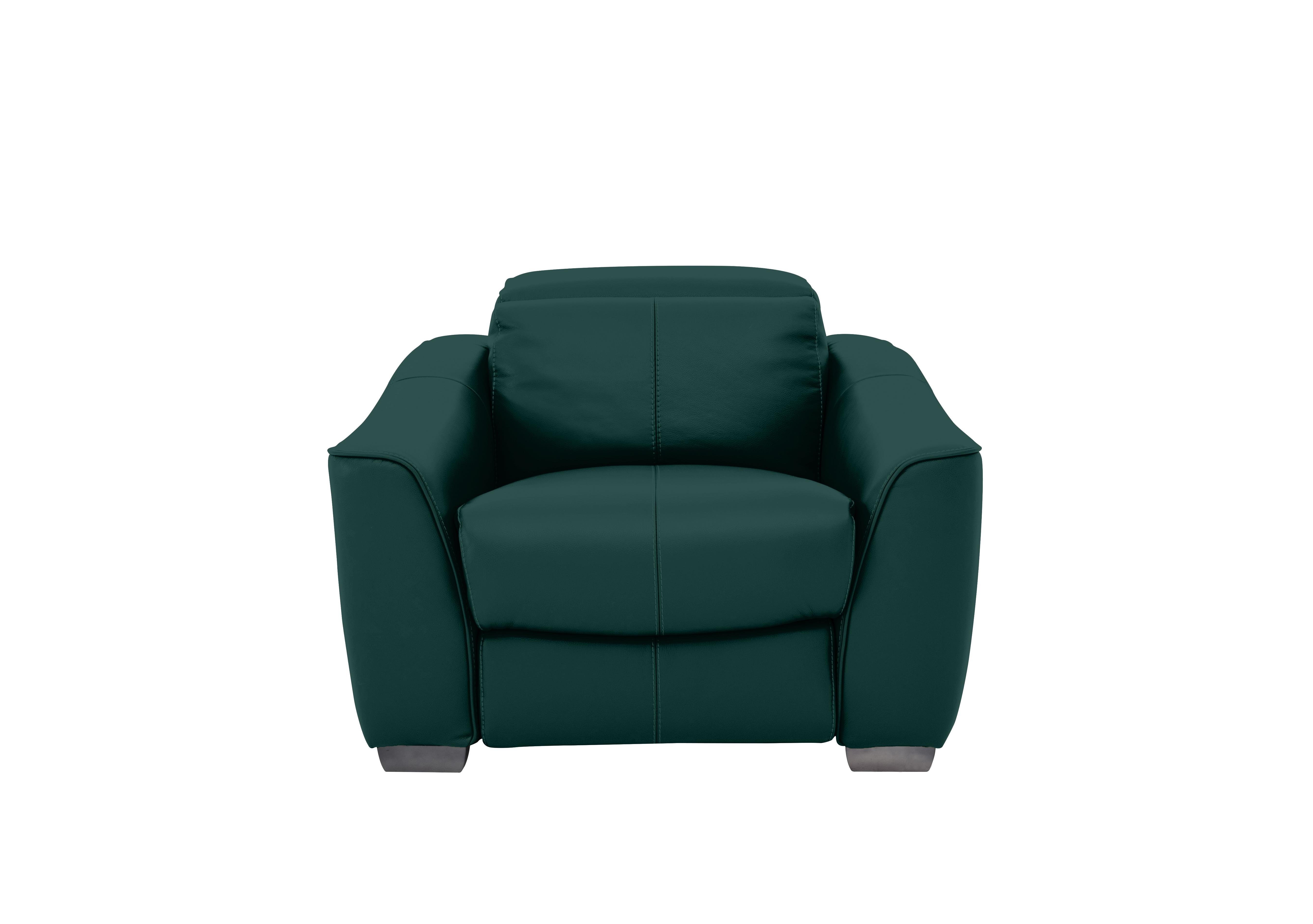 Xavier Leather Armchair in Nc-301e Lake Green on Furniture Village